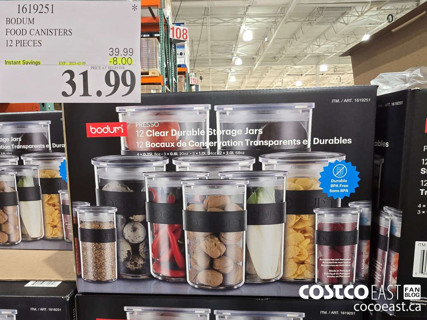 1619251 BODUM FOOD CANISTERS 12 PIECES ($8.00 INSTANT SAVINGS EXPIRES ON 2025-02-09) $31.99