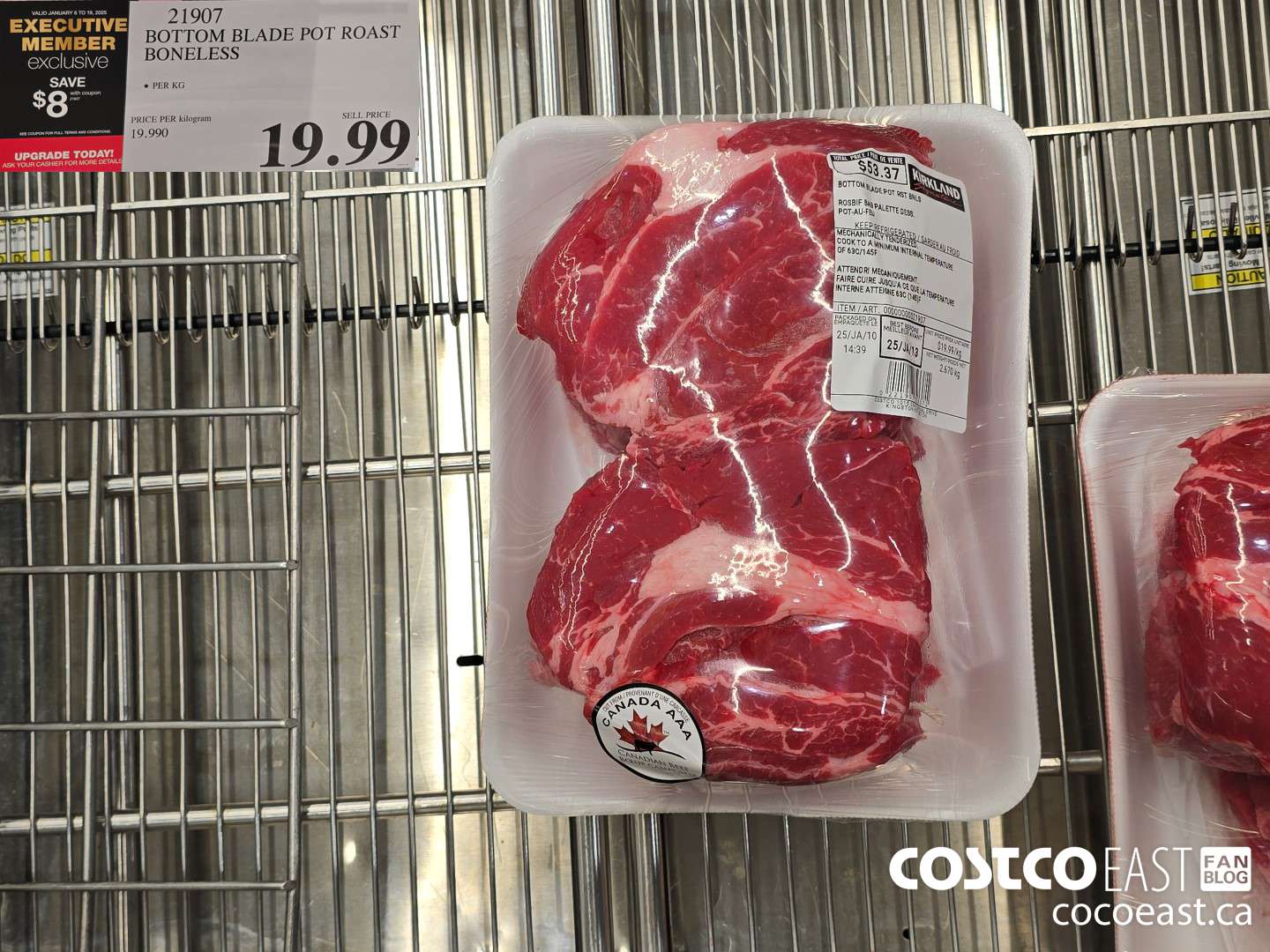 21907 BONELESS BOTTOM BLADE ROAST ***DISCOUNT PER KG*** ($8.00 INSTANT SAVINGS EXPIRES ON 2025-01-19) $11.99