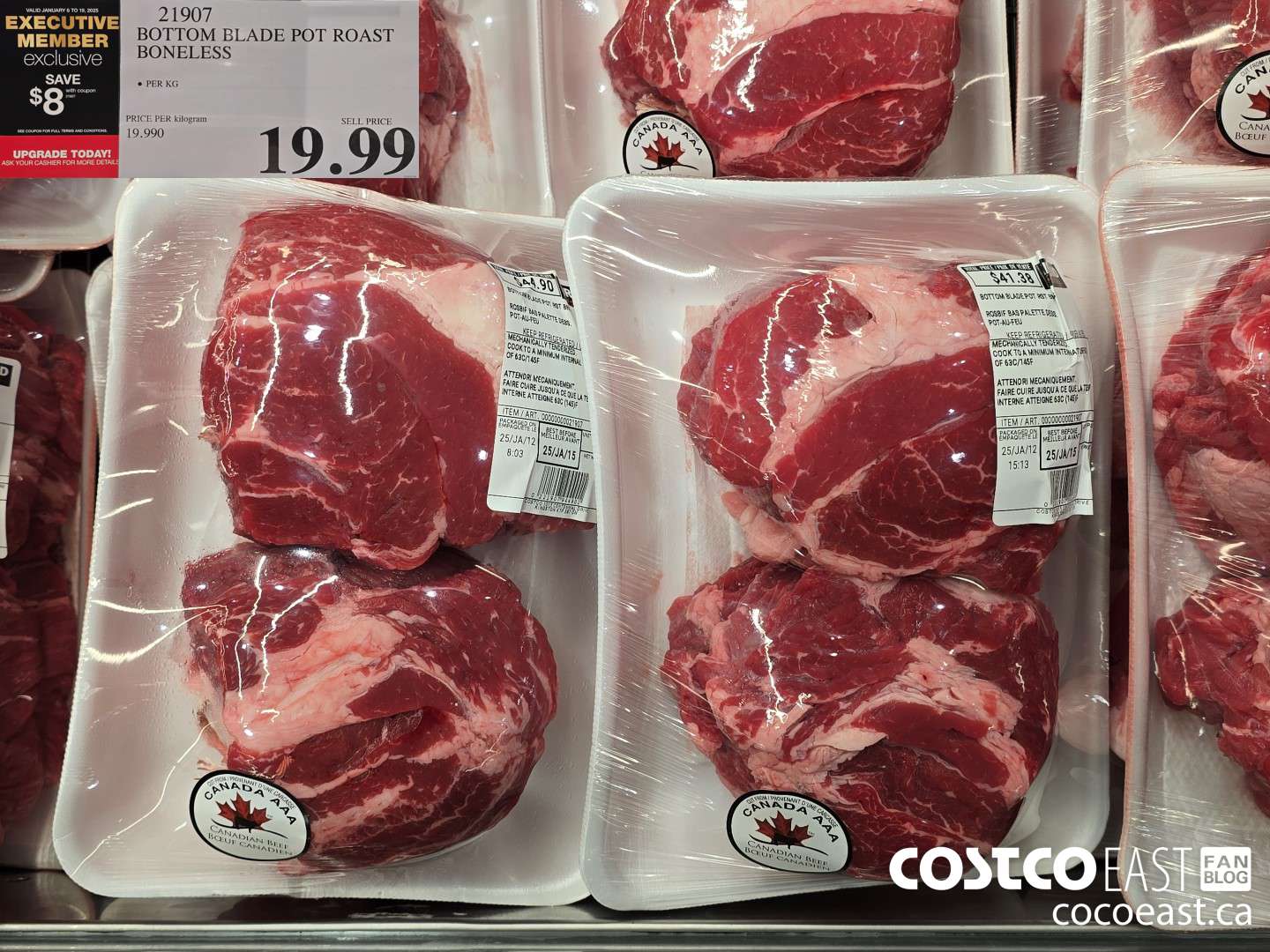 21907 BONELESS BOTTOM BLADE ROAST ***DISCOUNT PER KG*** ($8.00 INSTANT SAVINGS EXPIRES ON 2025-01-19) $11.99