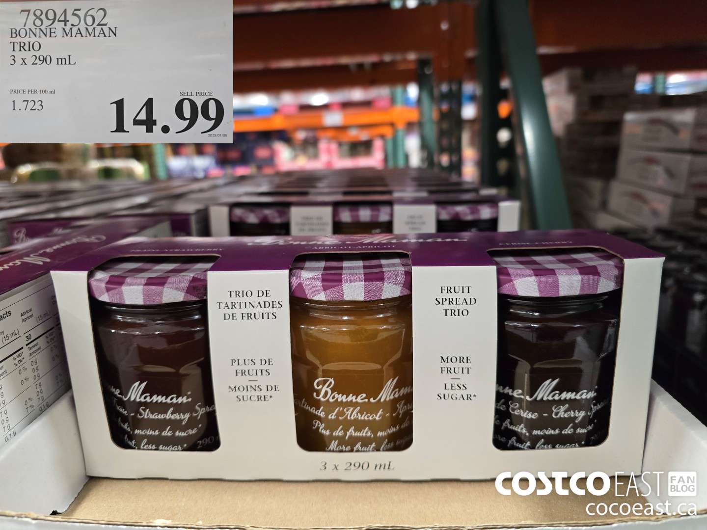 7894562 BONNE MAMAN TRIO 3 x 290 mL $14.99