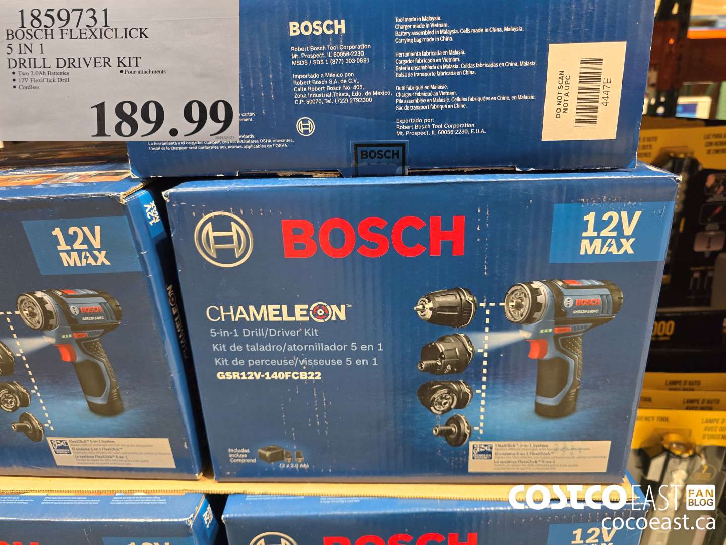 1859731 BOSCH FLEXICLICK 5 - IN - 1 DRILL DRIVER KIT ($30.00 INSTANT SAVINGS) $189.99