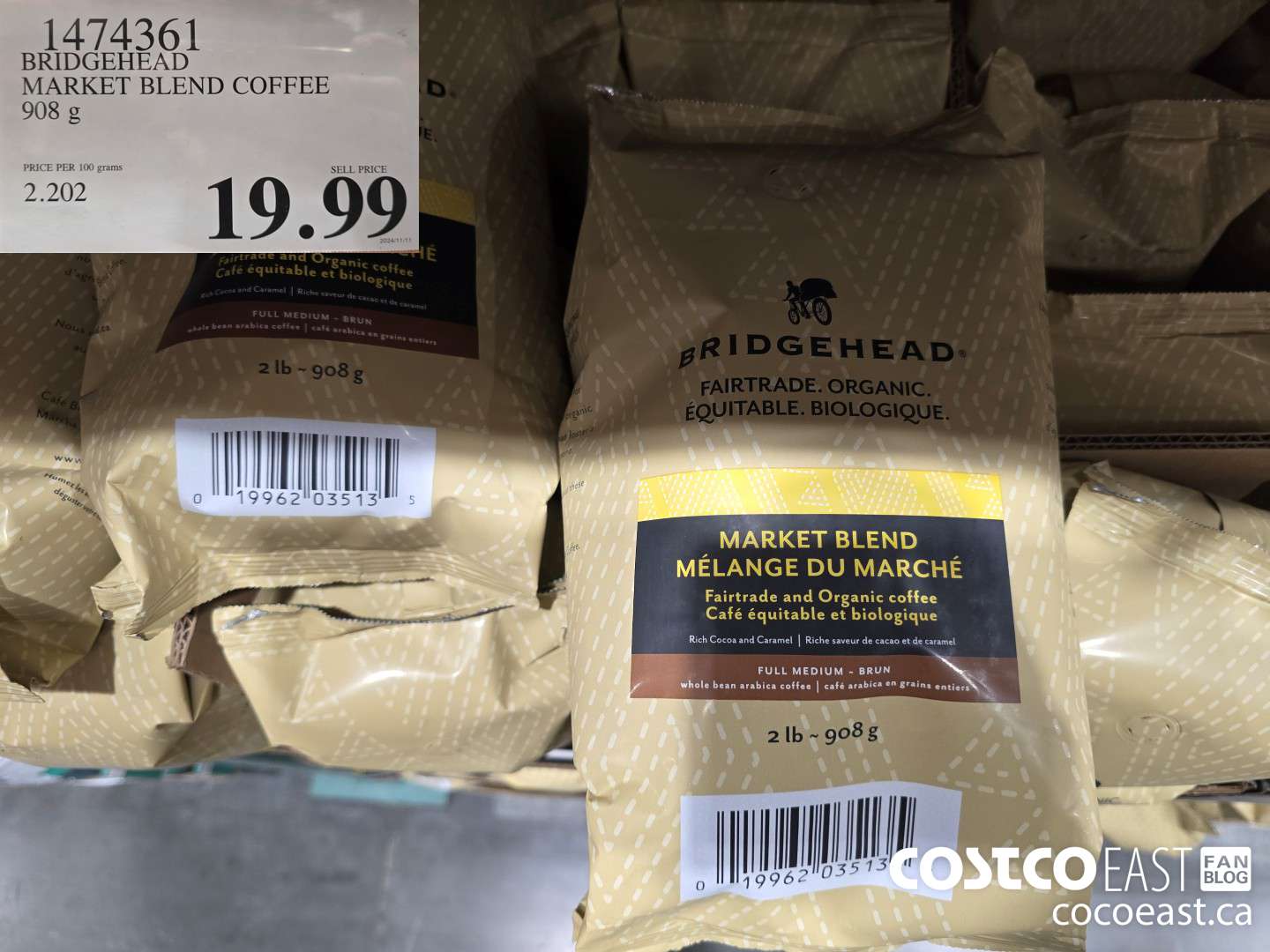 1474361 BRIDGEHEAD MARKET BLEND COFFEE 908 g $19.99