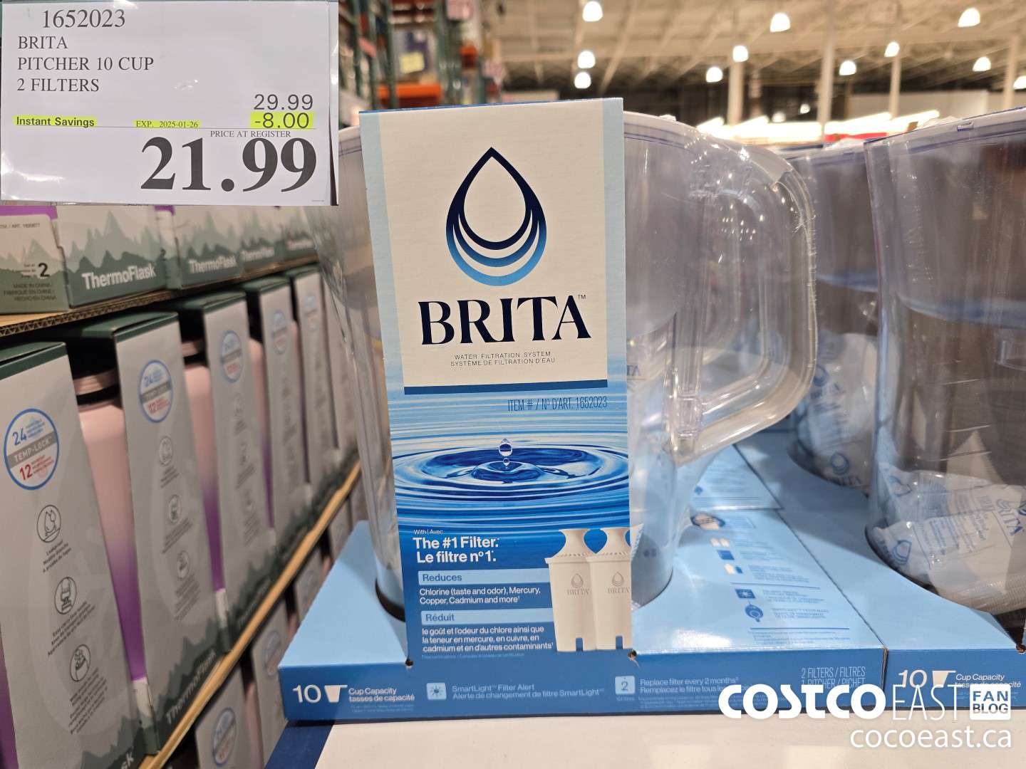 1652023 BRITA PITCHER 10 CUP 2 FILTERS ($8.00 INSTANT SAVINGS EXPIRES ON 2025-01-26) $21.99