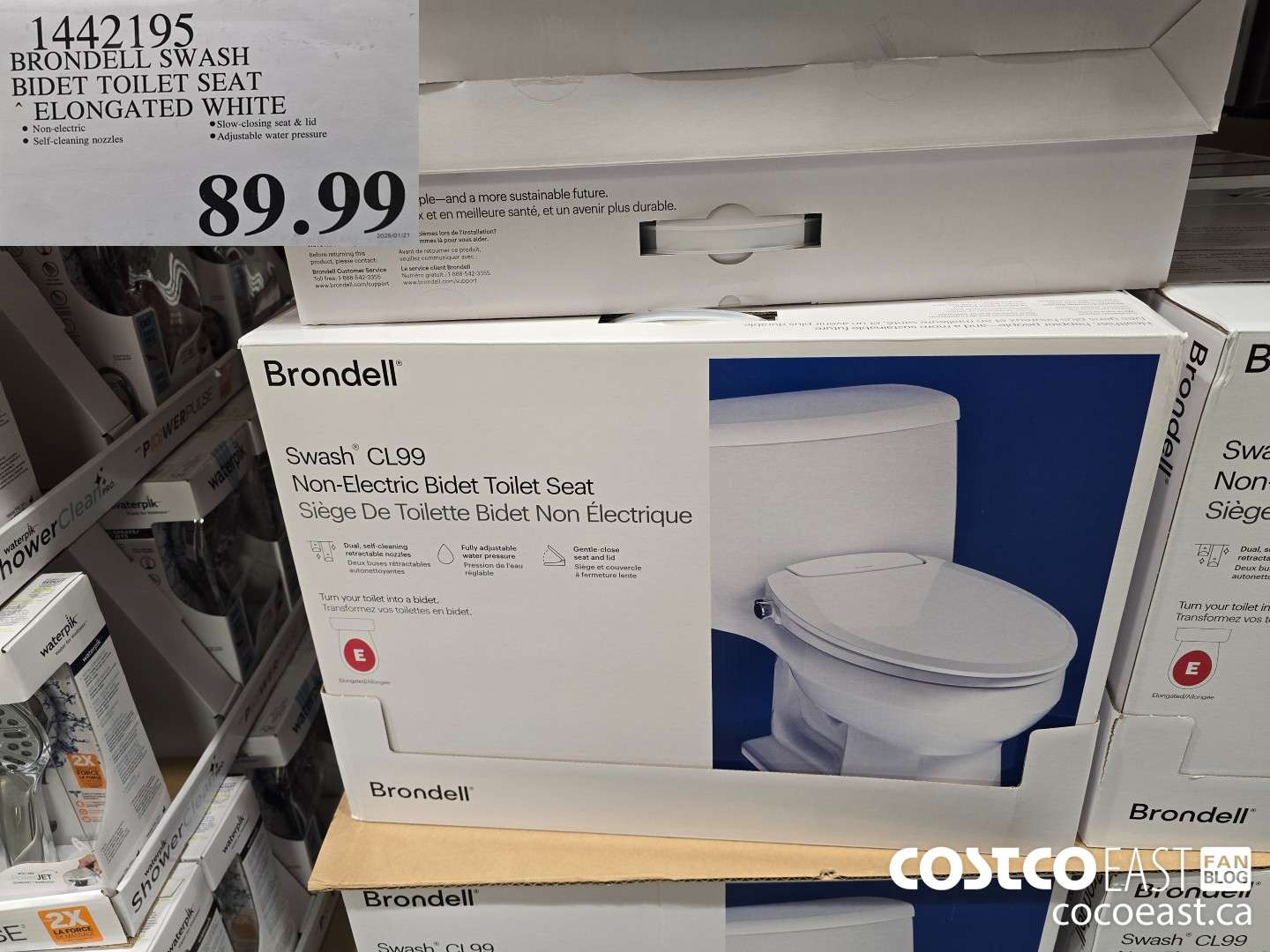 1442195 BRONDELL SWASH BIDET TOILET SEAT ELONGATED WHITE $89.99