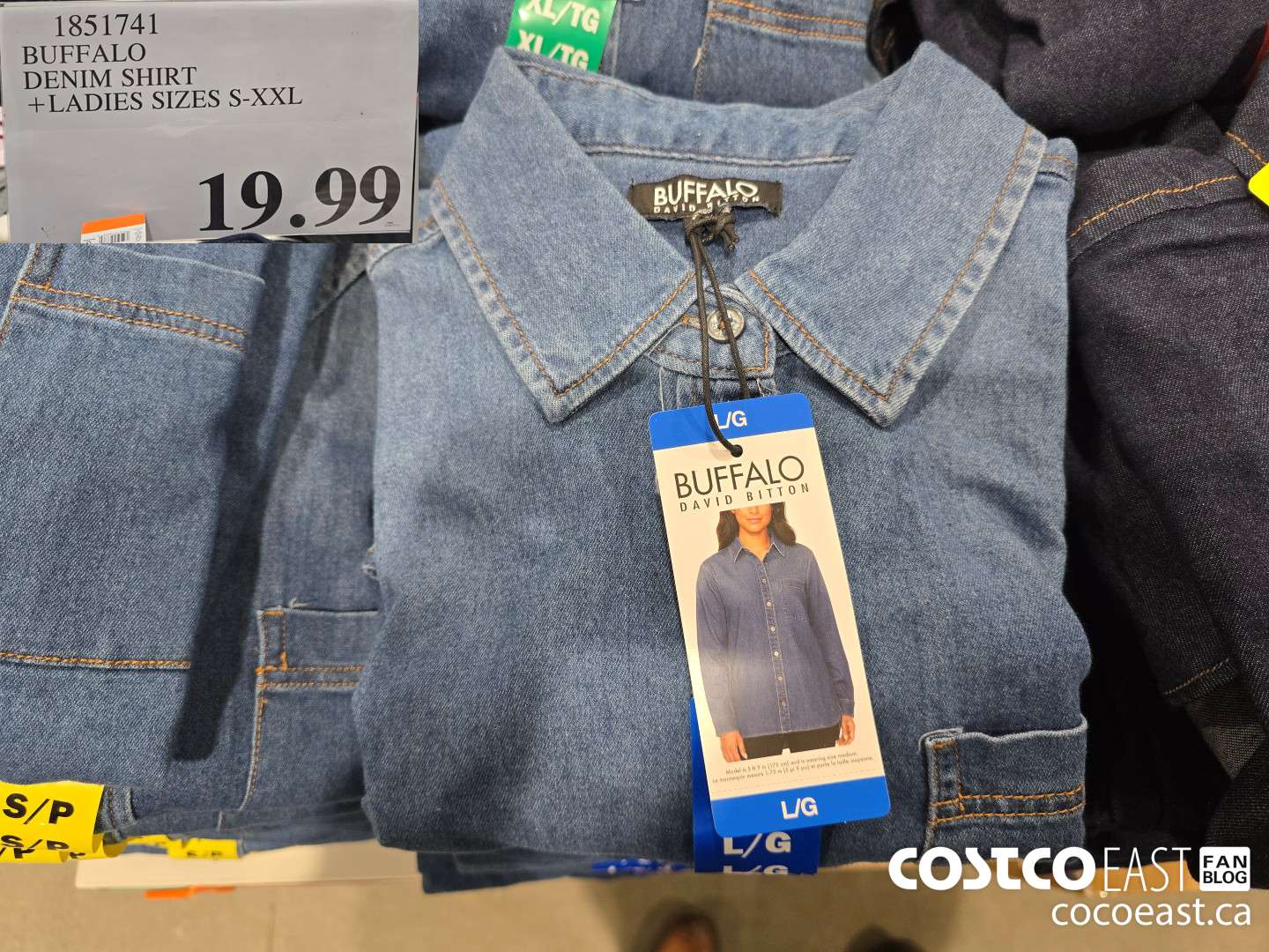 1851741 BUFFALO DENIM SHIRT +LADIES SIZES S-XXL $19.99