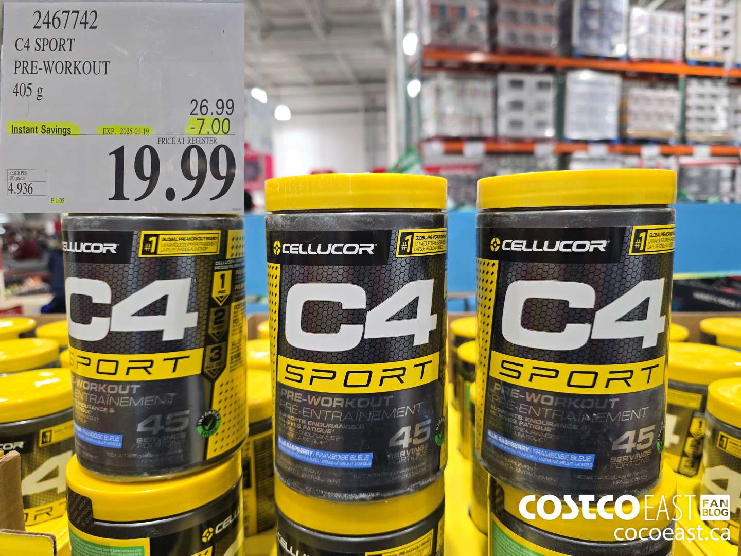 2467742 C4 SPORT PRE-WORKOUT 405 g ($7.00 INSTANT SAVINGS EXPIRES ON 2025-01-19) $19.99