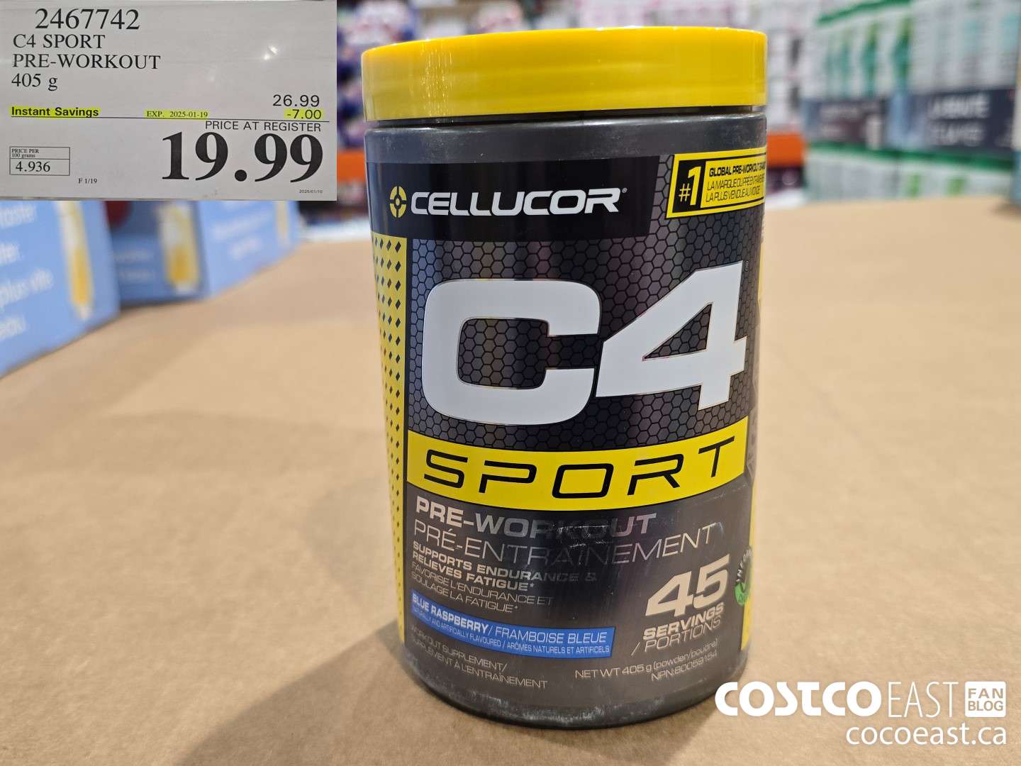 2467742 C4 SPORT PRE-WORKOUT 405 g ($7.00 INSTANT SAVINGS EXPIRES ON 2025-01-19) $19.99