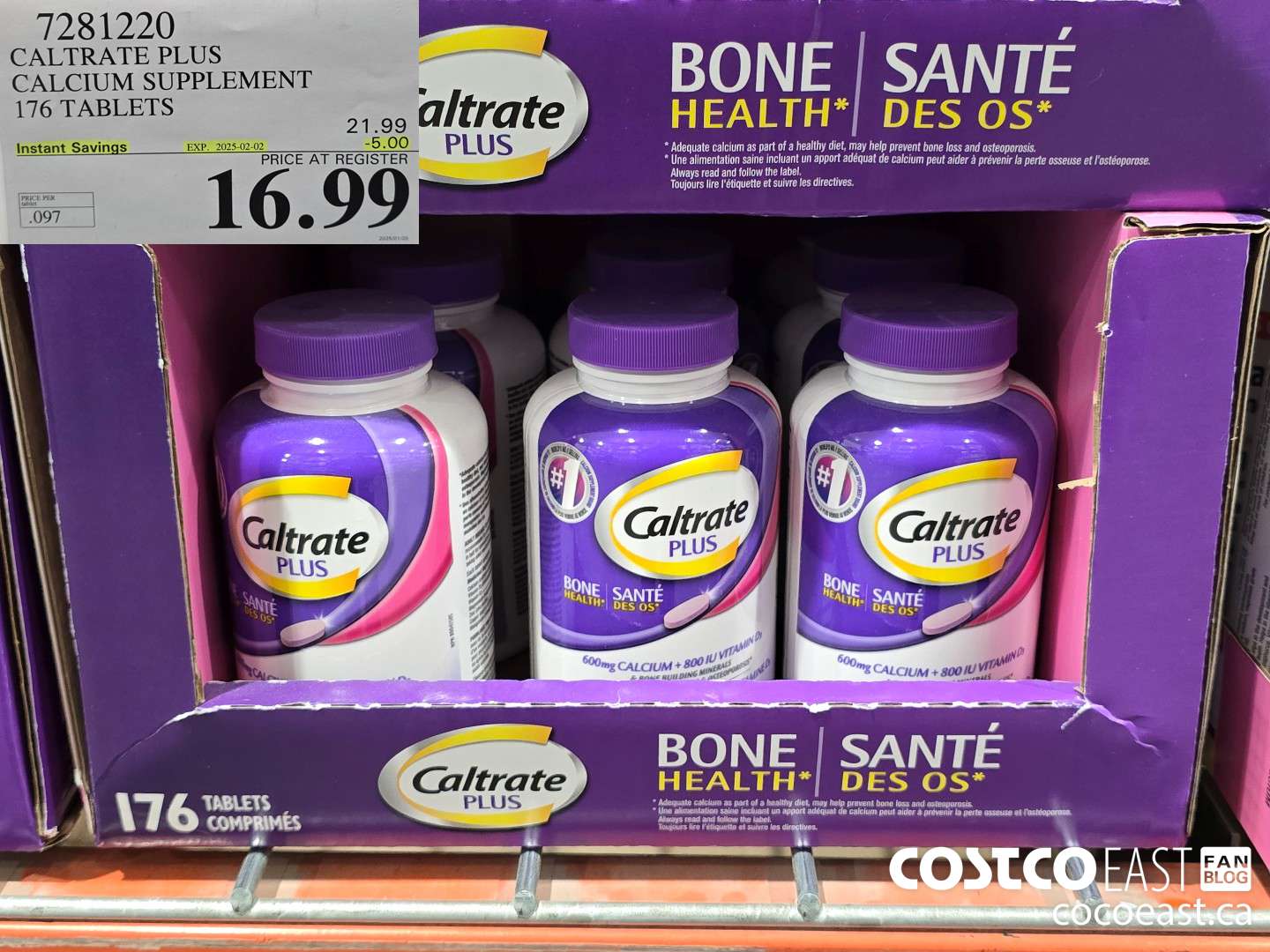 7281220 CALTRATE PLUS CALCIUM SUPPLEMENT 176 TABLETS ($5.00 INSTANT SAVINGS EXPIRES ON 2025-02-02) $16.99