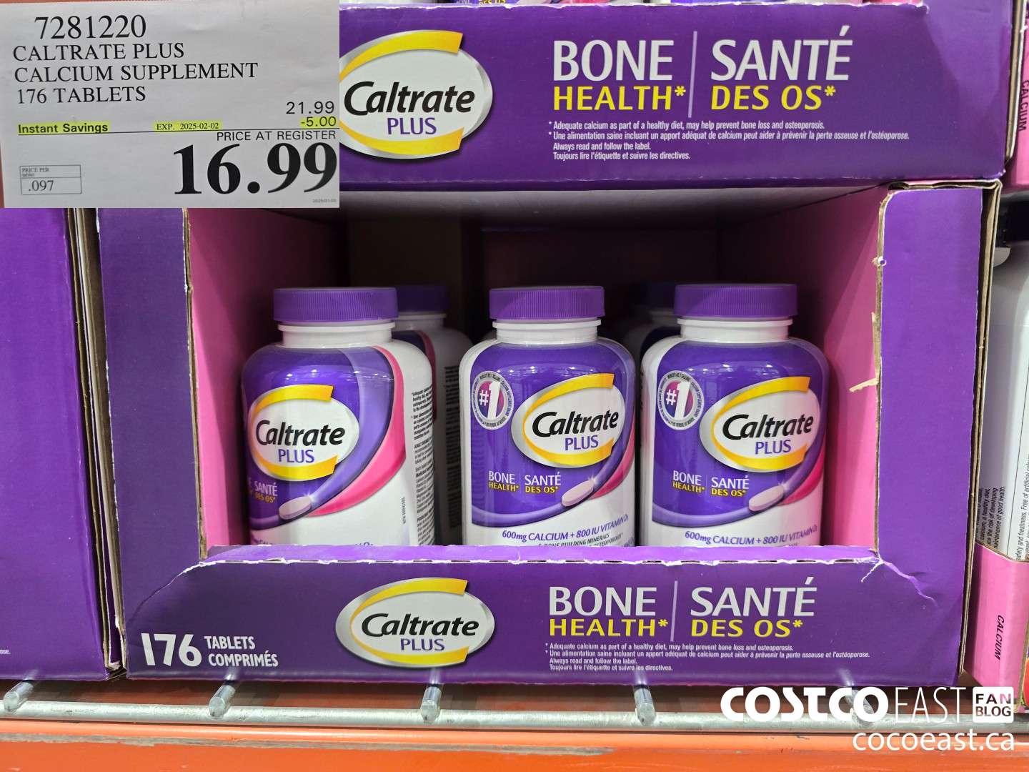 7281220 CALTRATE PLUS CALCIUM SUPPLEMENT 176 TABLETS ($5.00 INSTANT SAVINGS EXPIRES ON 2025-02-02) $16.99