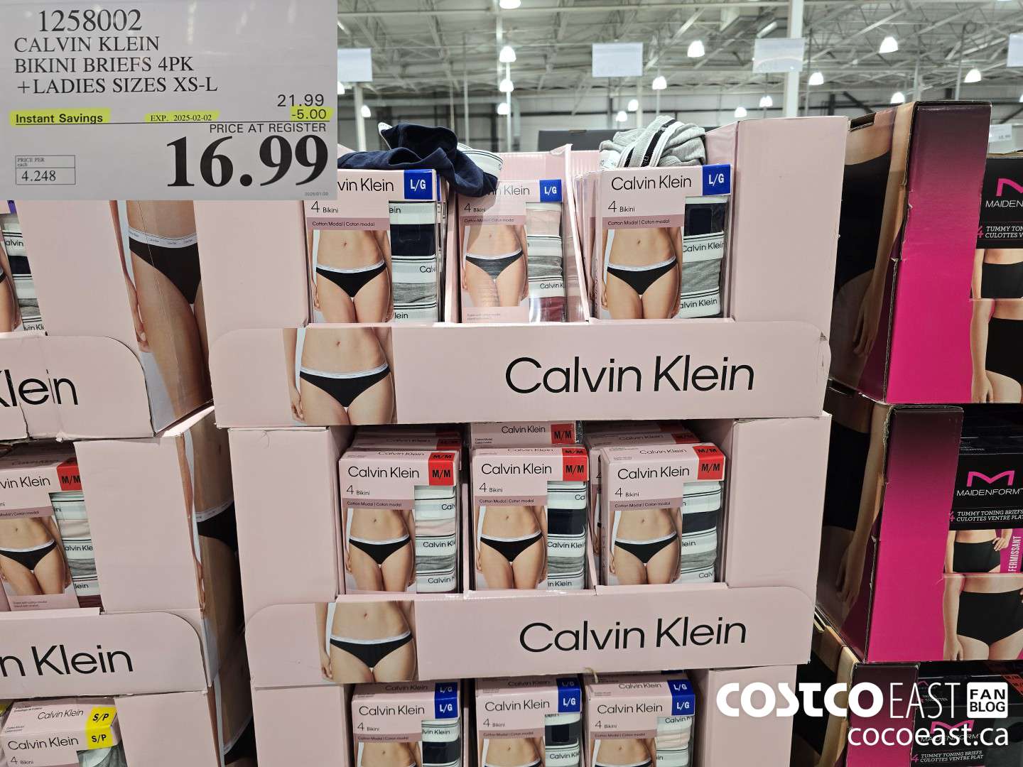1258002 CALVIN KLEIN BIKINI BRIEFS 4 PK +LADIES SIZES XS-L ($5.00 INSTANT SAVINGS EXPIRES ON 2025-02-02) $16.99