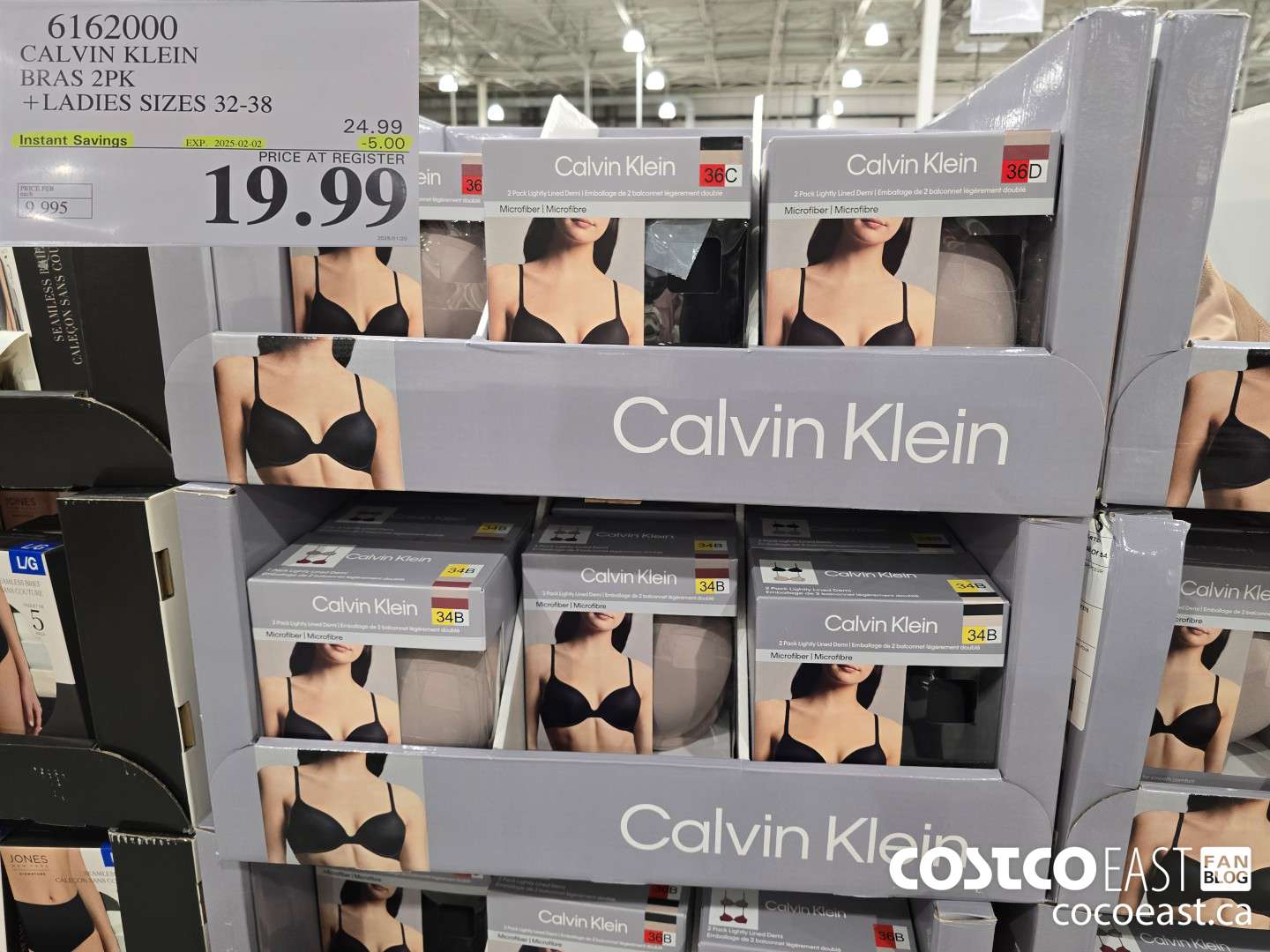 6162000 CALVIN KLEIN BRAS 2PK +LADIES SIZES 32-38 ($5.00 INSTANT SAVINGS EXPIRES ON 2025-02-02) $19.99
