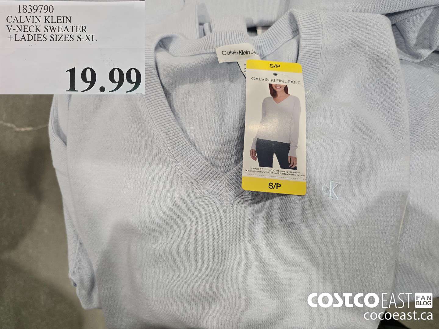 1839790 CALVIN KLEIN V-NECK SWEATER + LADIES SIZES S-XL $19.99