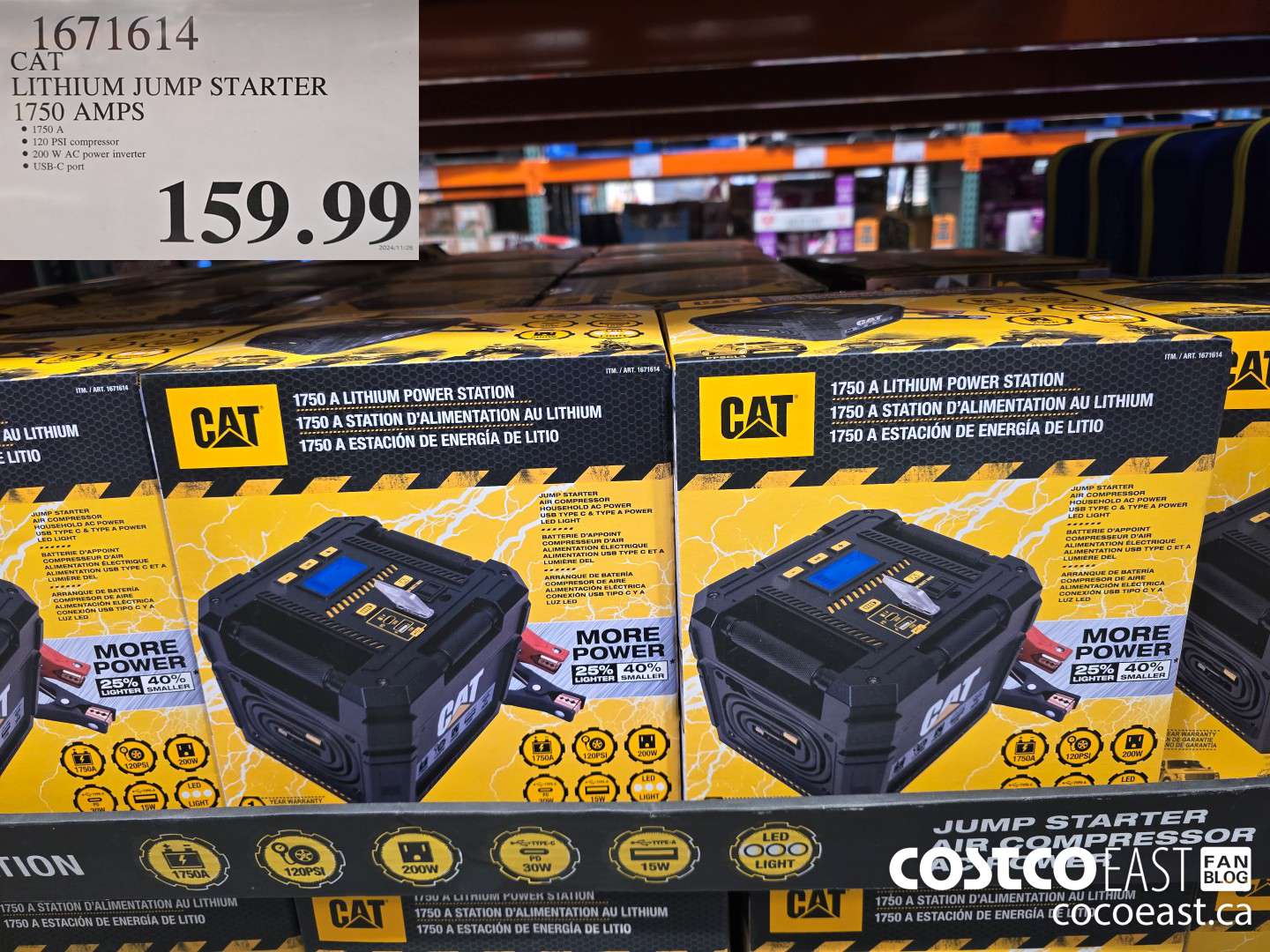 1671614 CAT LITHIUM JUMP STARTER 1750 AMPS $159.99