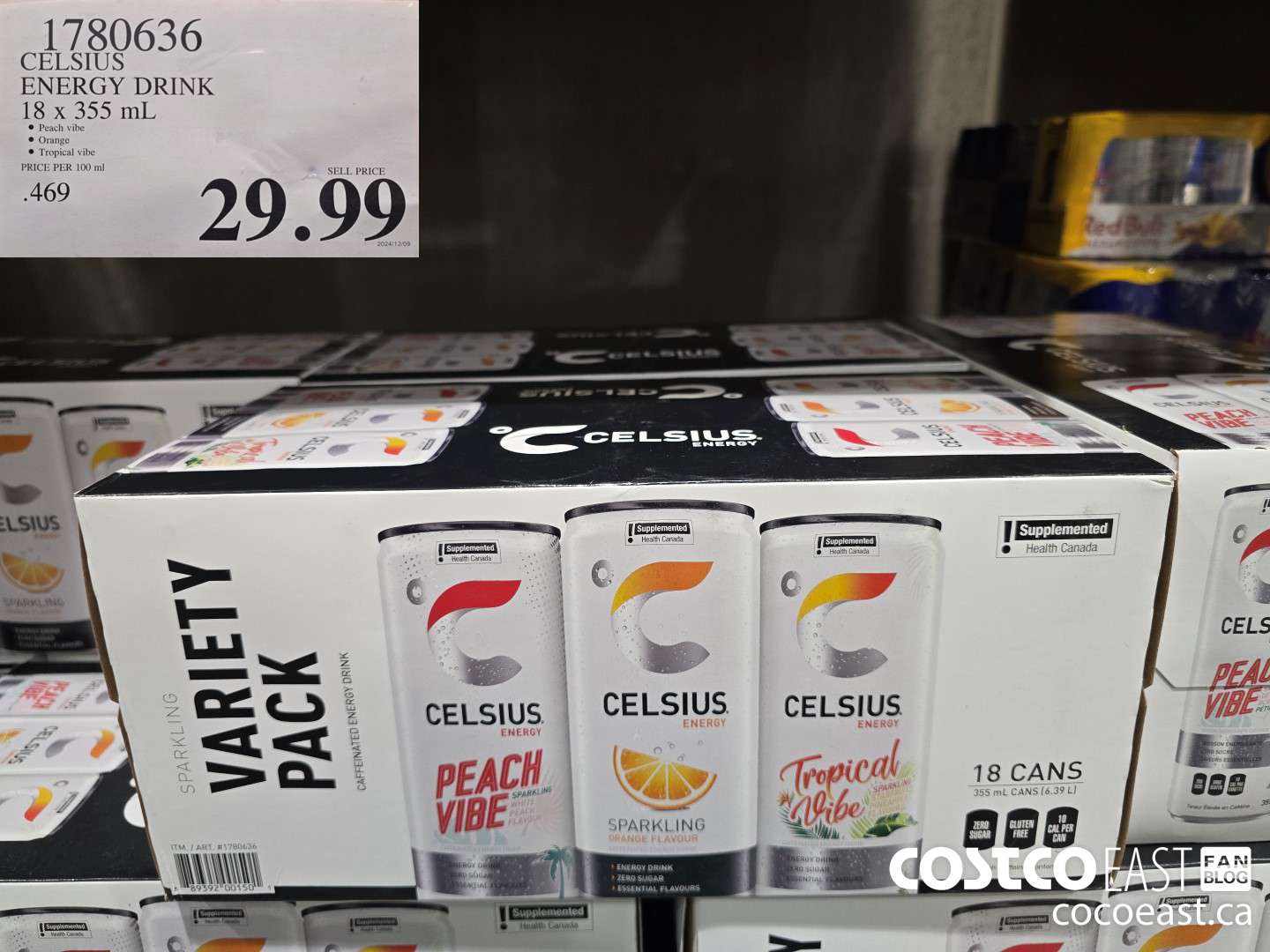 1780636 CELSIUS ENERGY DRINK 18 X 355 ML $29.99