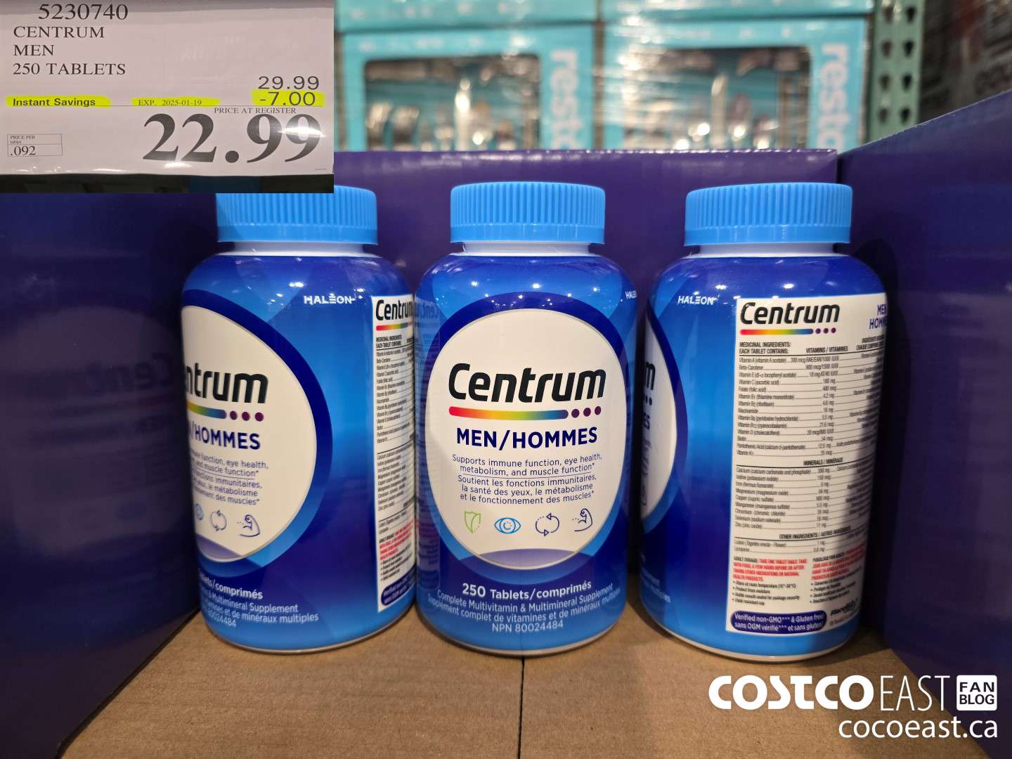 5230740 CENTRUM MEN 250 TABLETS ($7.00 INSTANT SAVINGS EXPIRES ON 2025-01-19) $22.99
