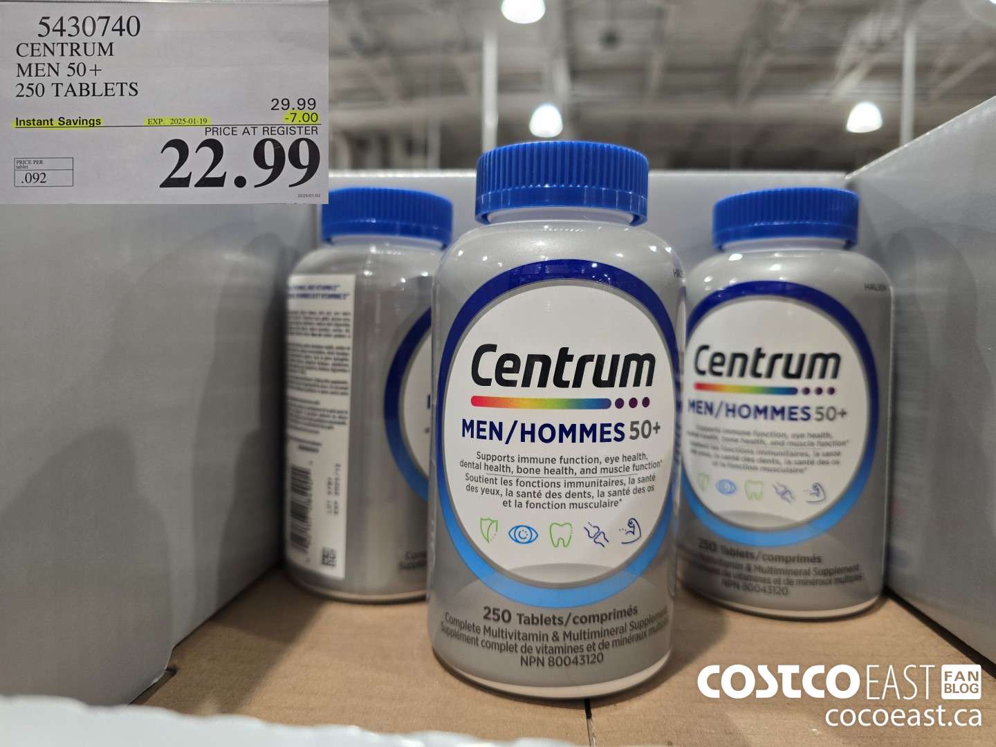 5430740 CENTRUM MEN 50+ 250 TABLETS ($7.00 INSTANT SAVINGS EXPIRES ON 2025-01-19) $22.99