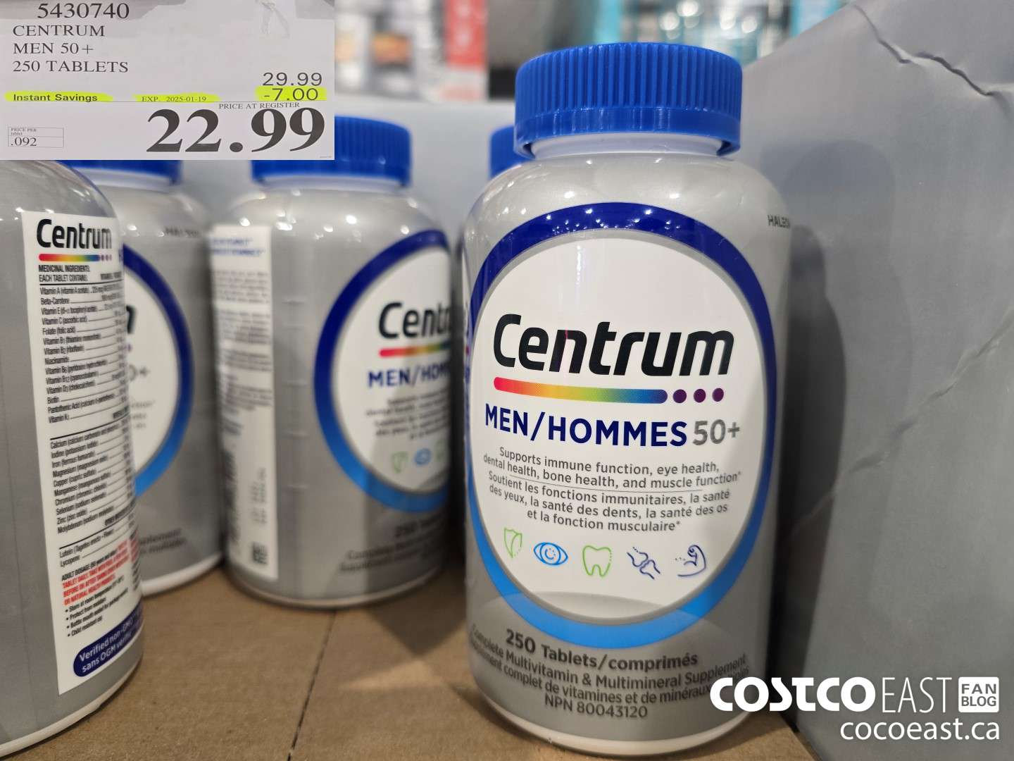 5430740 CENTRUM MEN 50+ 250 TABLETS ($7.00 INSTANT SAVINGS EXPIRES ON 2025-01-19) $22.99