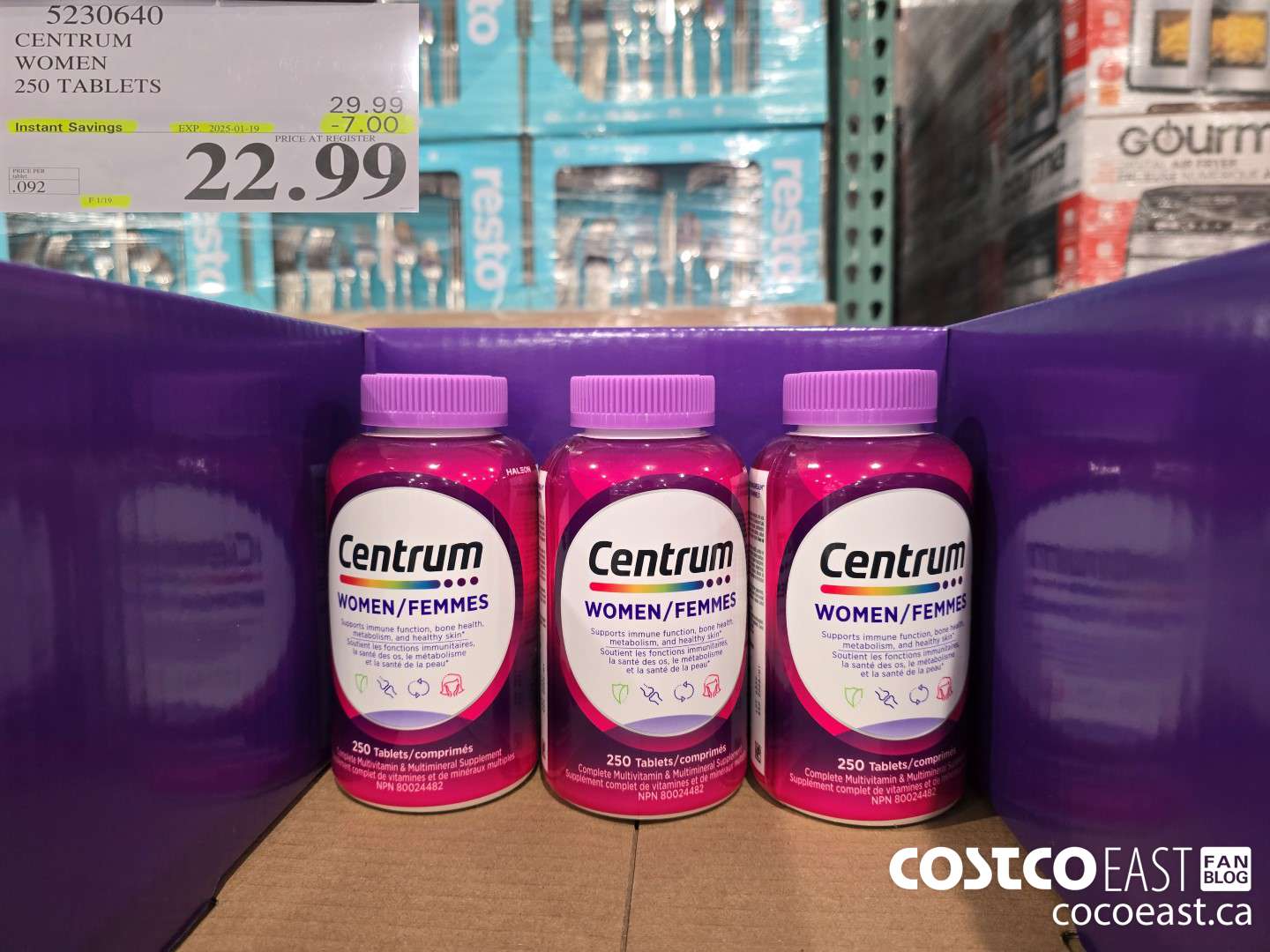 5230640 CENTRUM WOMEN 250 TABLETS ($7.00 INSTANT SAVINGS EXPIRES ON 2025-01-19) $22.99