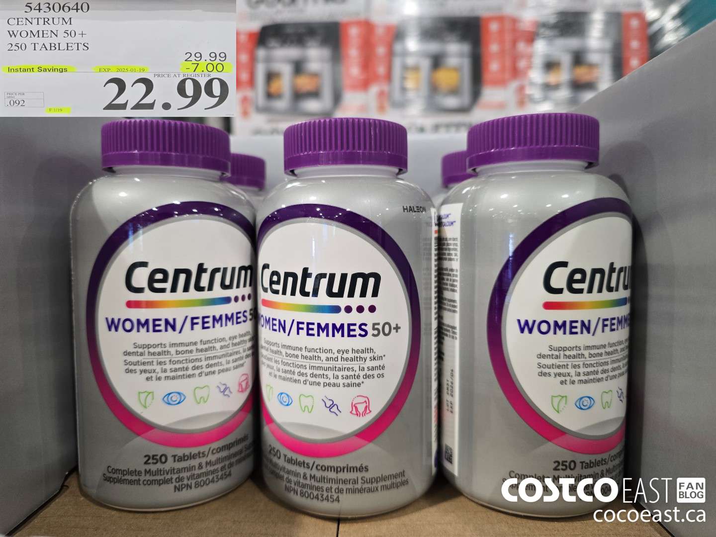 5430640 CENTRUM WOMEN 50+ 250 TABLETS ($7.00 INSTANT SAVINGS EXPIRES ON 2025-01-19) $22.99