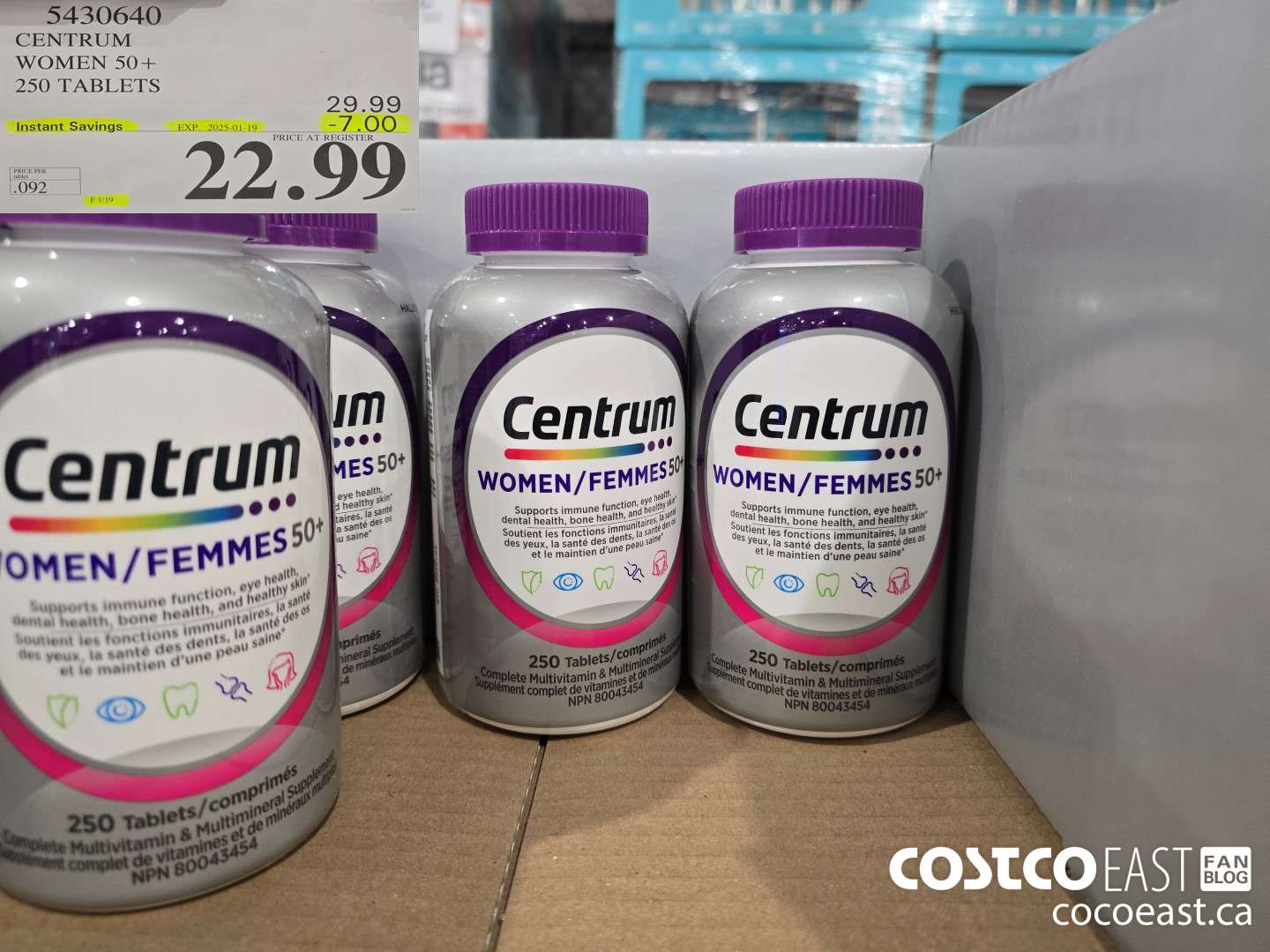 5430640 CENTRUM WOMEN 50+ 250 TABLETS ($7.00 INSTANT SAVINGS EXPIRES ON 2025-01-19) $22.99