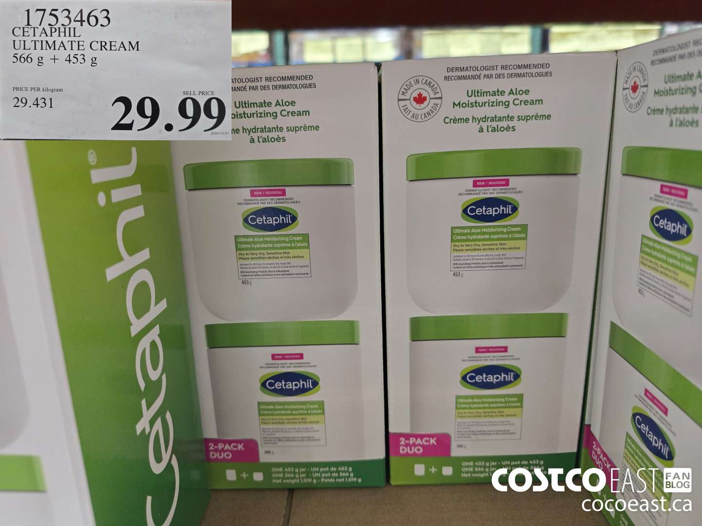 1753463 CETAPHIL ULTIMATE CREAM 566 g + 453 G $29.99