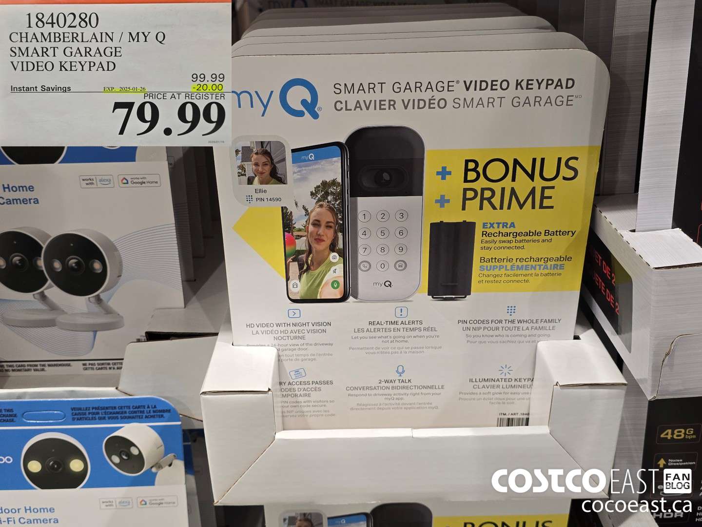 1840280 CHAMBERLAIN / MY Q SMART GARAGE VIDEO KEYPAD ($20.00 INSTANT SAVINGS EXPIRES ON 2025-01-26) $79.99