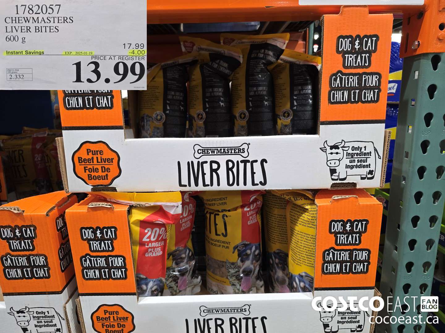 1782057 CHEWMASTERS LIVER BITES 600 g ($4.00 INSTANT SAVINGS EXPIRES ON 2025-01-19) $13.99