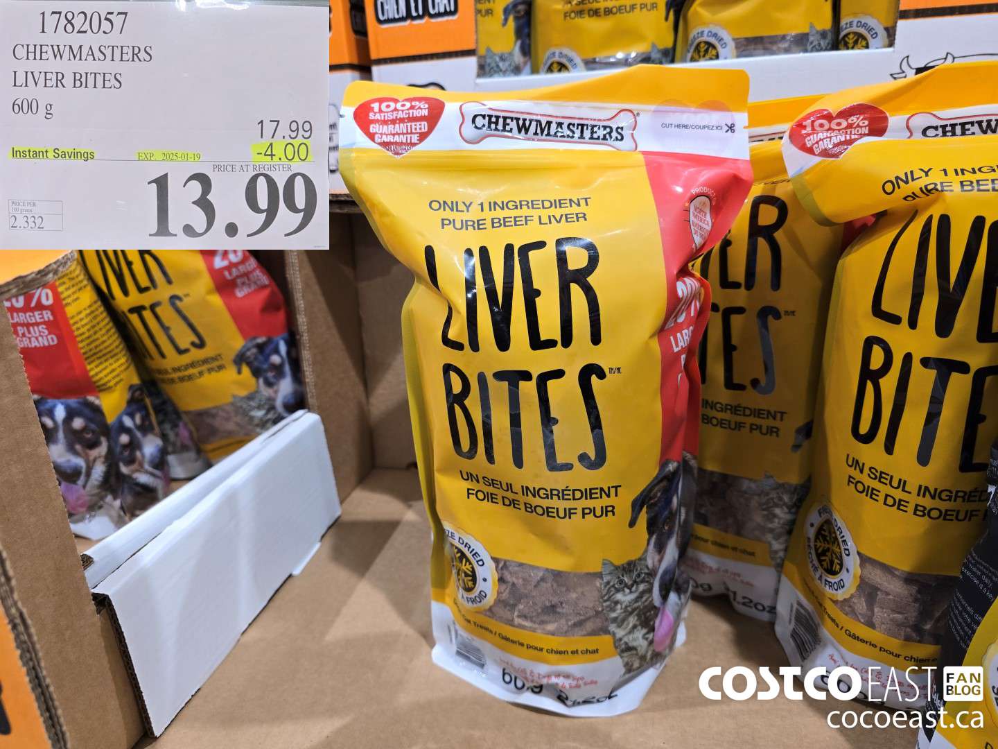 1782057 CHEWMASTERS LIVER BITES 600 g ($4.00 INSTANT SAVINGS EXPIRES ON 2025-01-19) $13.99