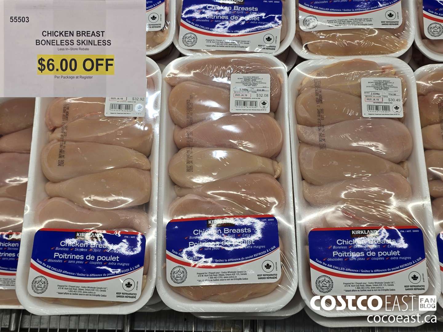 55503 CHICKEN BREASTS BONELESS SKINLESS ($6.00 INSTANT SAVINGS)