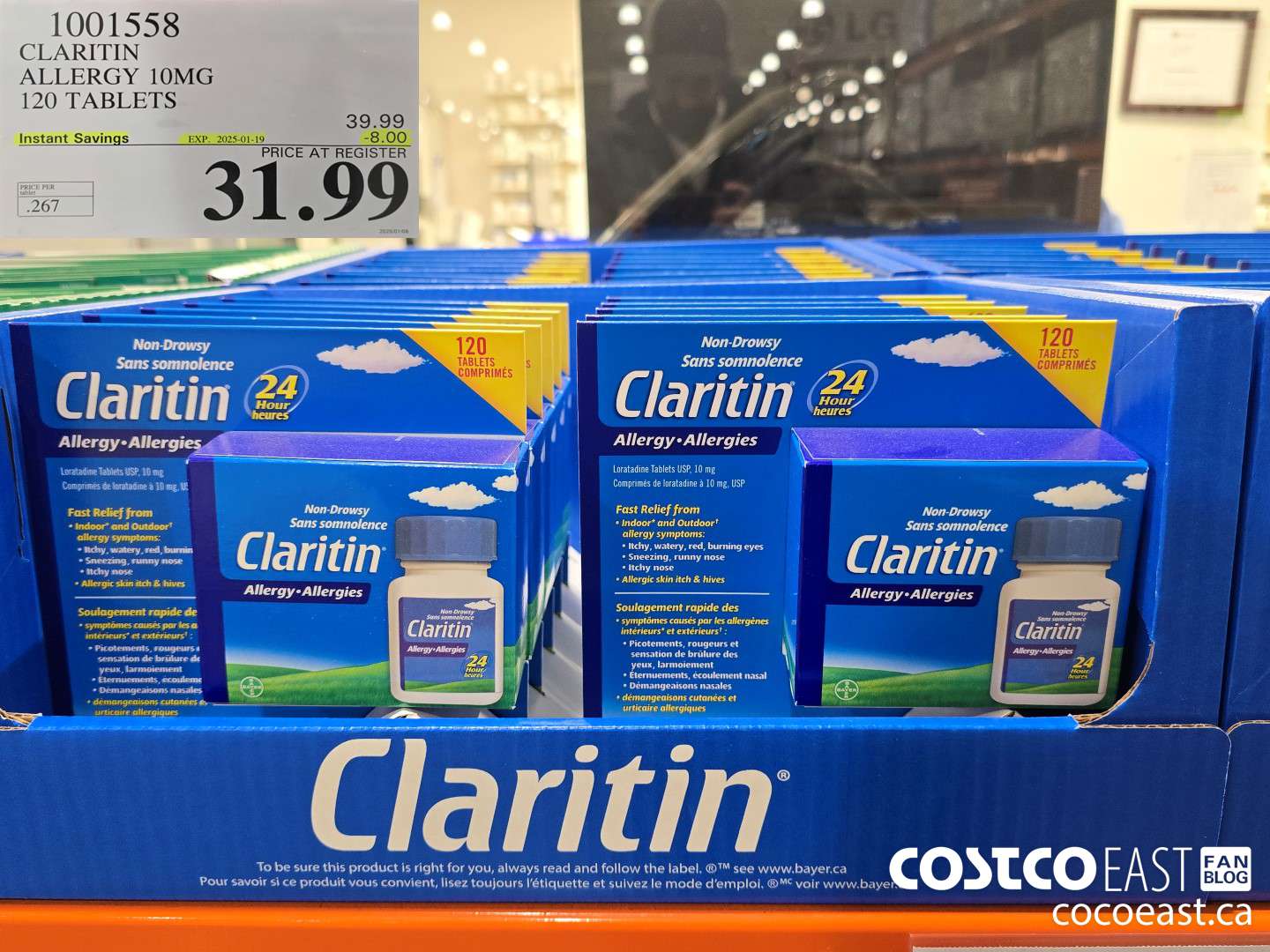 1001558 CLARITIN ALLERGY 10MG 120 TABLETS ($8.00 INSTANT SAVINGS EXPIRES ON 2025-01-19) $31.99