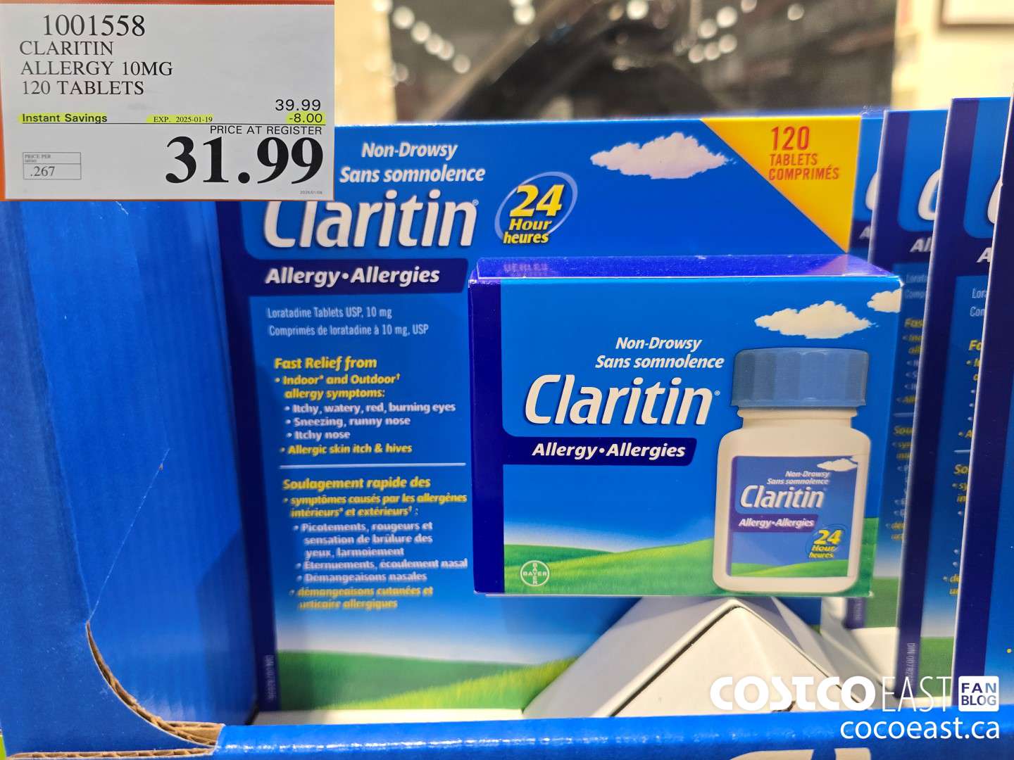 1001558 CLARITIN ALLERGY 10MG 120 TABLETS ($8.00 INSTANT SAVINGS EXPIRES ON 2025-01-19) $31.99