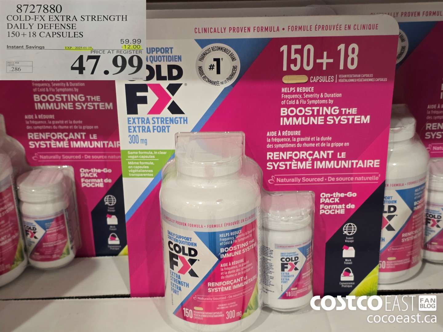 8727880 COLD-FX EXTRA STRENGTH DAILY DEFENSE 150 + 18 CAPSULES ($12.00 INSTANT SAVINGS EXPIRES ON 2025-01-19) $47.99