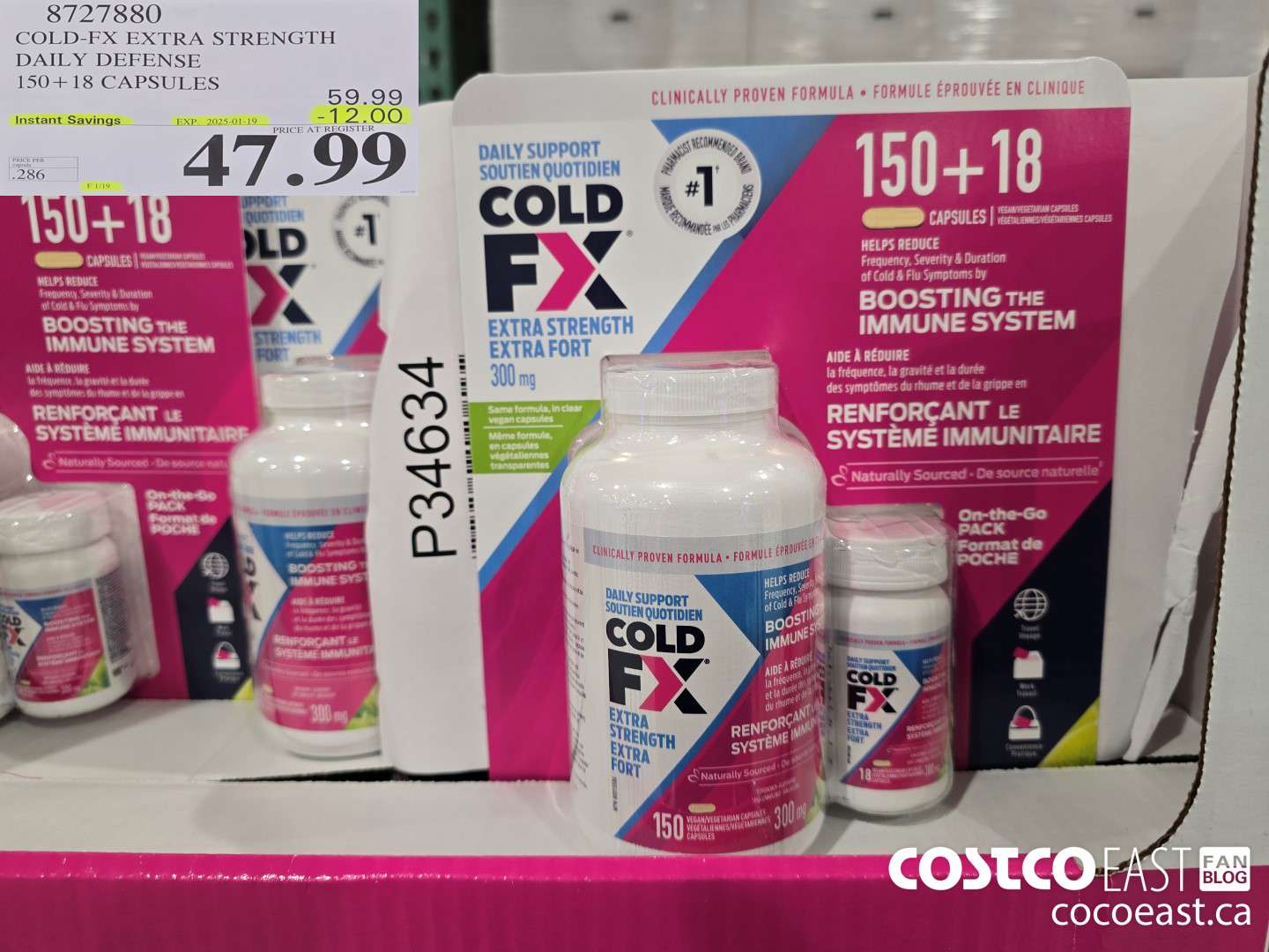 8727880 COLD-FX EXTRA STRENGTH DAILY DEFENSE 150 + 18 CAPSULES ($12.00 INSTANT SAVINGS EXPIRES ON 2025-01-19) $47.99