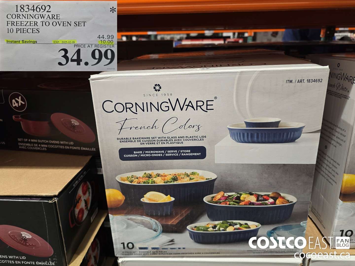 1834692 CORNINGWARE FREEZER TO OVEN SET 10 PIECES ($10.00 INSTANT SAVINGS EXPIRES ON 2025-02-09) $34.99