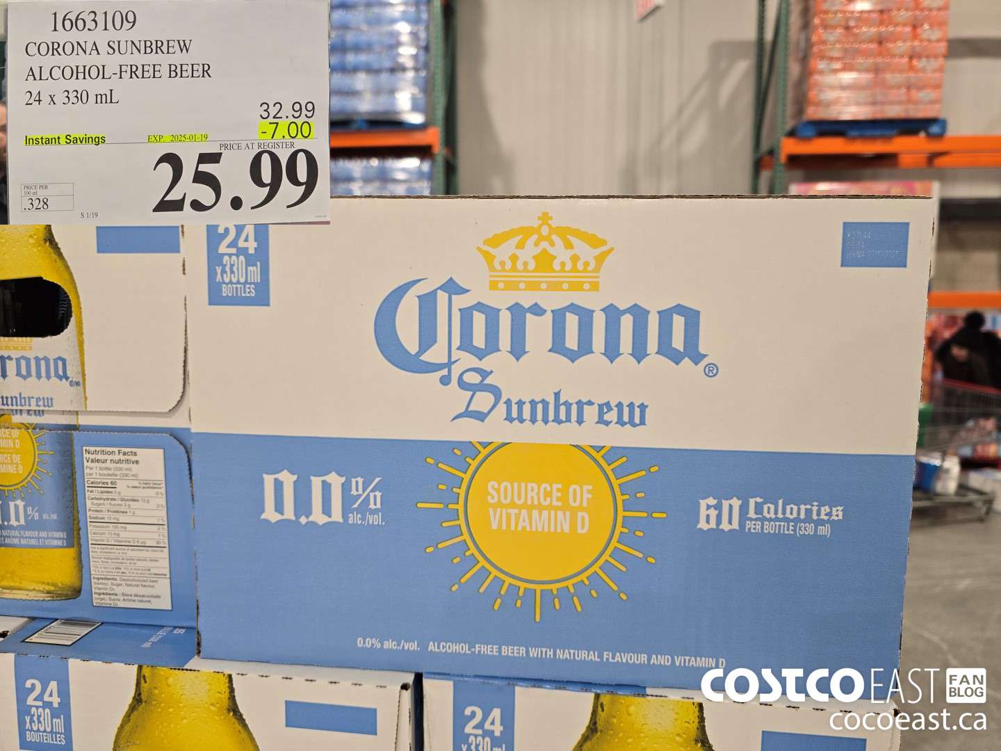 1663109 CORONA SUNBREW ALCOHOL-FREE BEER 24 X 330ML ($7.00 INSTANT SAVINGS EXPIRES ON 2025-01-19) $25.99