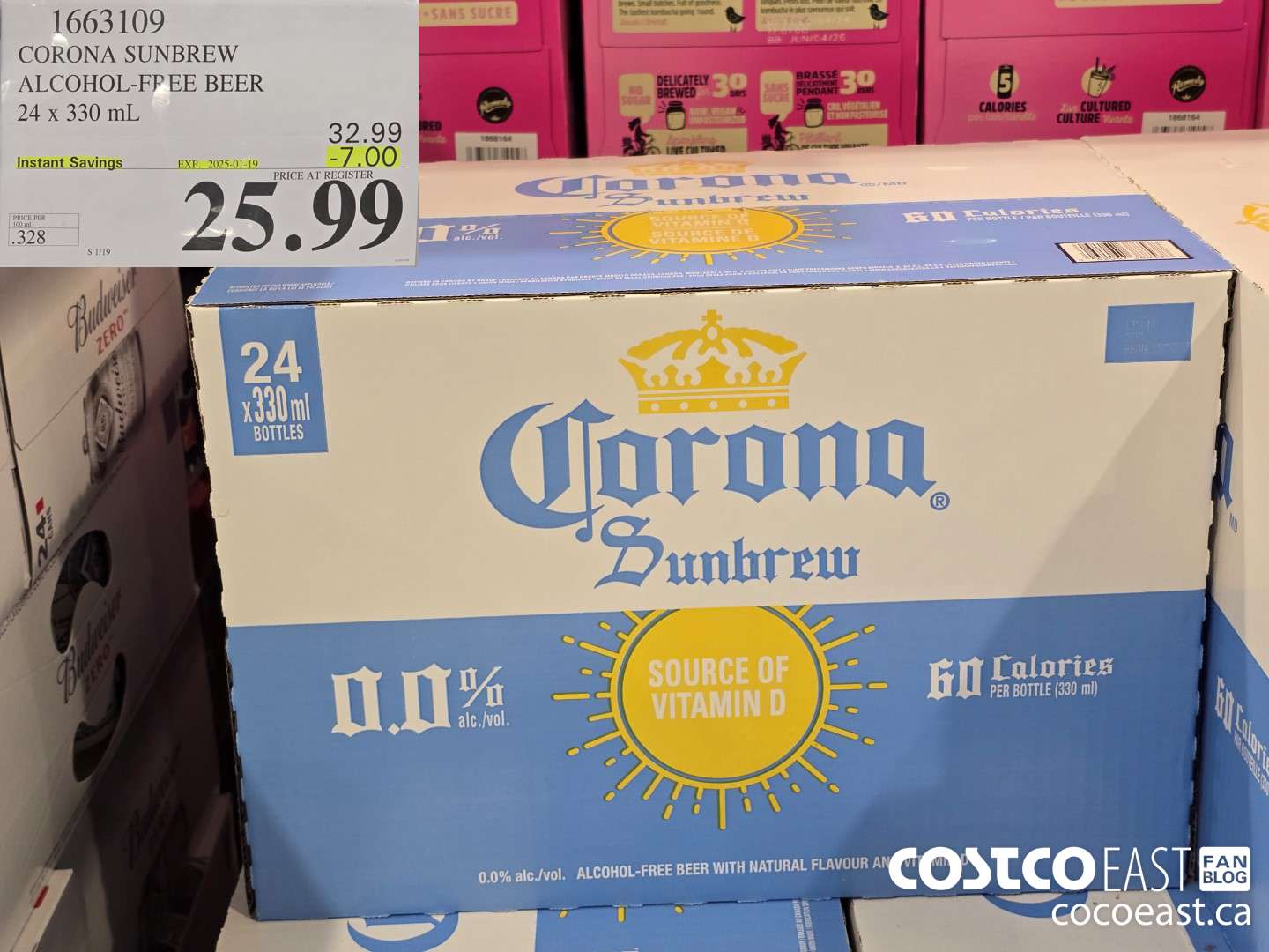 1663109 CORONA SUNBREW ALCOHOL-FREE BEER 24 X 330ML ($7.00 INSTANT SAVINGS EXPIRES ON 2025-01-19) $25.99
