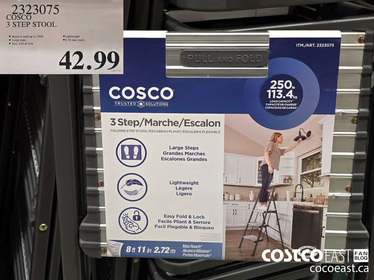 2323075 COSCO 3 STEP STOOL $42.99