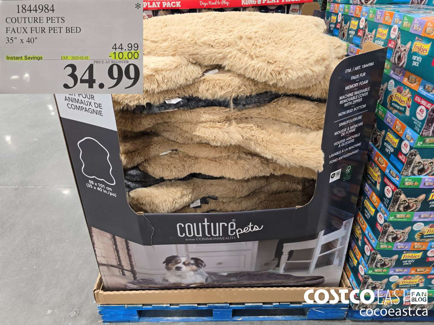 1844984 COUTURE PETS FAUX FUR PET BED 35