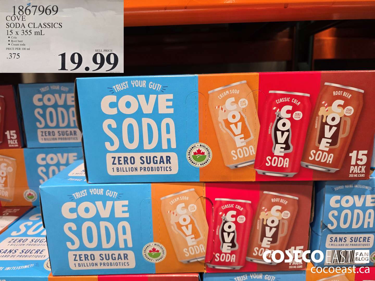 1867969 COVE SODA CLASSICS 15 X 355 ML $19.99