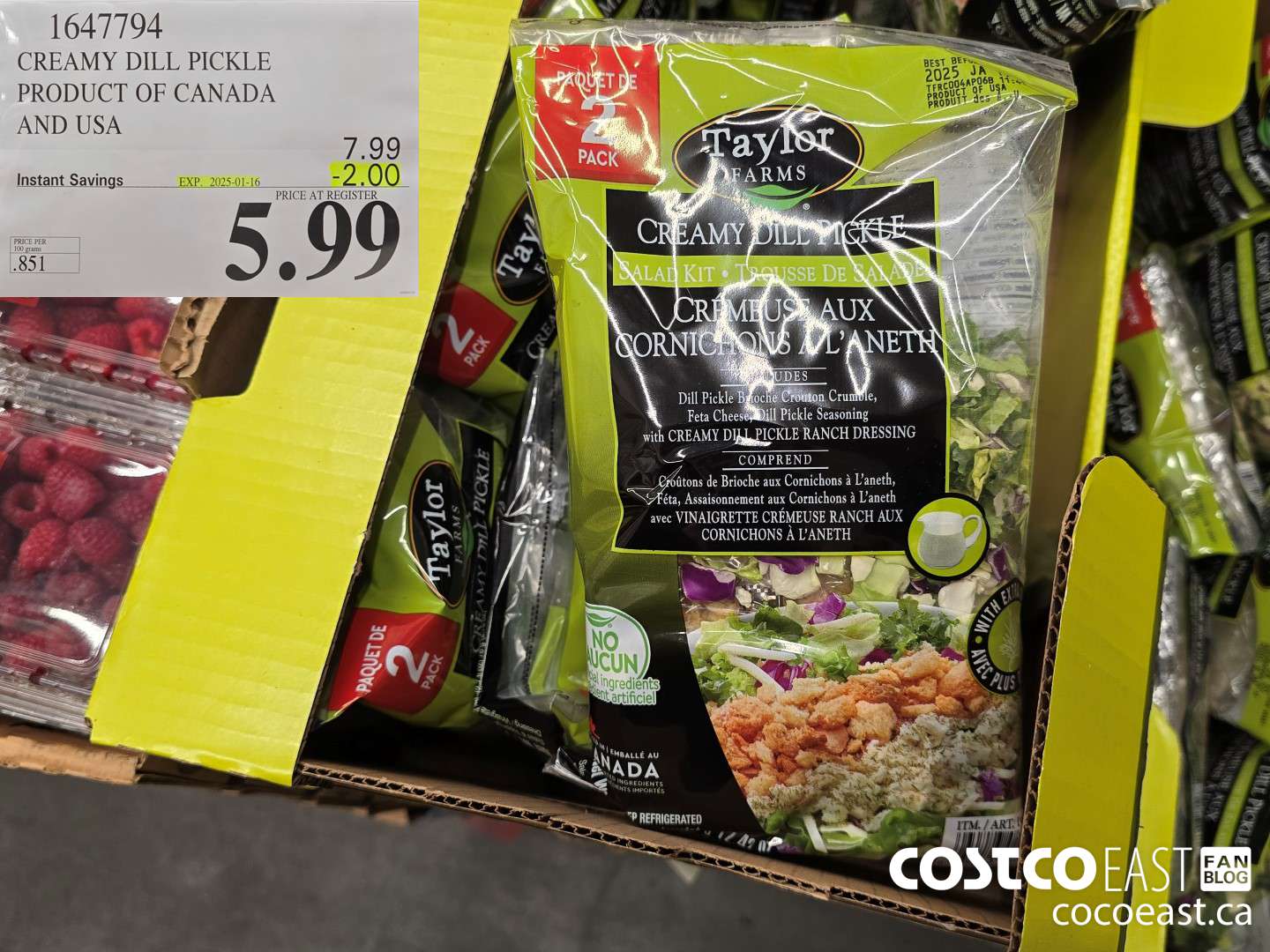 1647794 CREAMY DILL PICKLE PRODUCT OF CANADA AND USA ($2.00 INSTANT SAVINGS EXPIRES ON 2025-01-16) $5.99