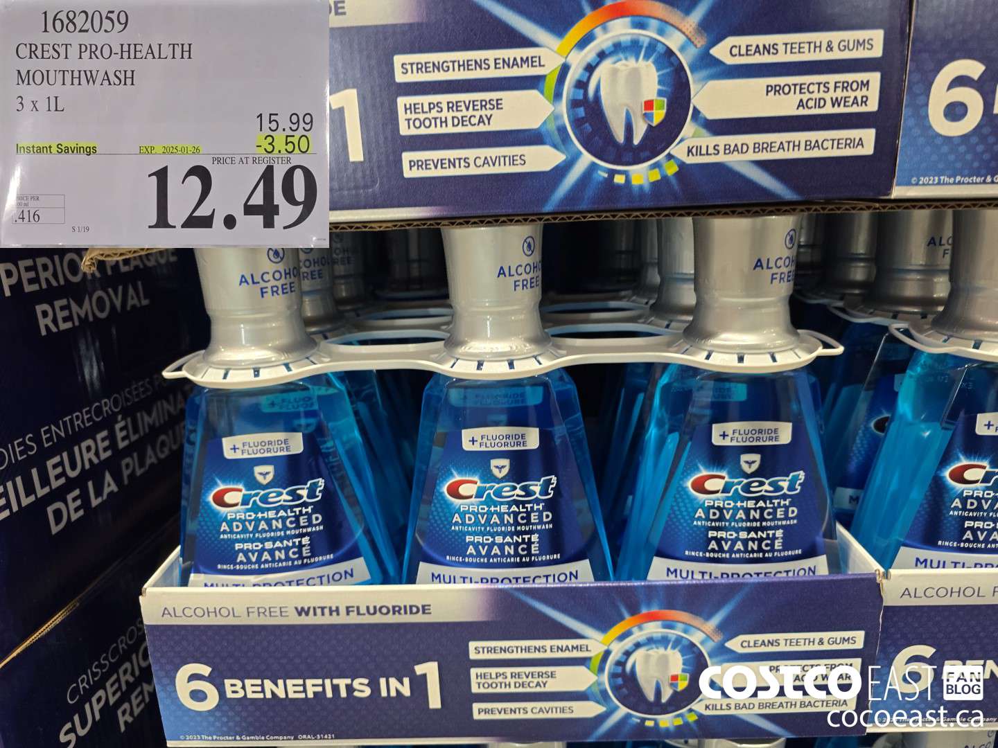 1682059 CREST PRO-HEALTH MOUTHWASH 3 X 1L ($3.50 INSTANT SAVINGS EXPIRES ON 2025-01-26) $12.49