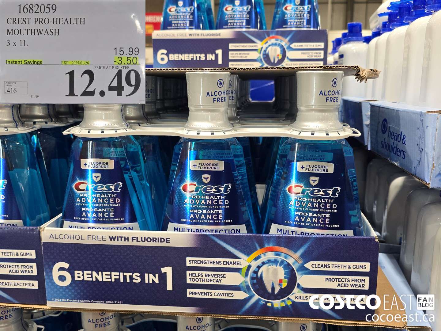 1682059 CREST PRO-HEALTH MOUTHWASH 3 X 1L ($3.50 INSTANT SAVINGS EXPIRES ON 2025-01-26) $12.49