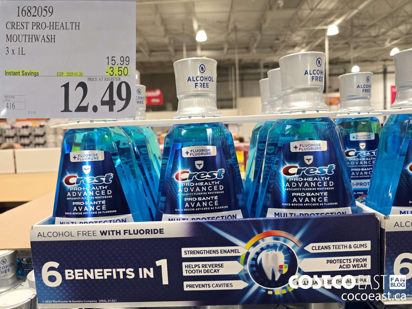 1682059 CREST PRO-HEALTH MOUTHWASH 3 X 1L ($3.50 INSTANT SAVINGS EXPIRES ON 2025-01-26) $12.49