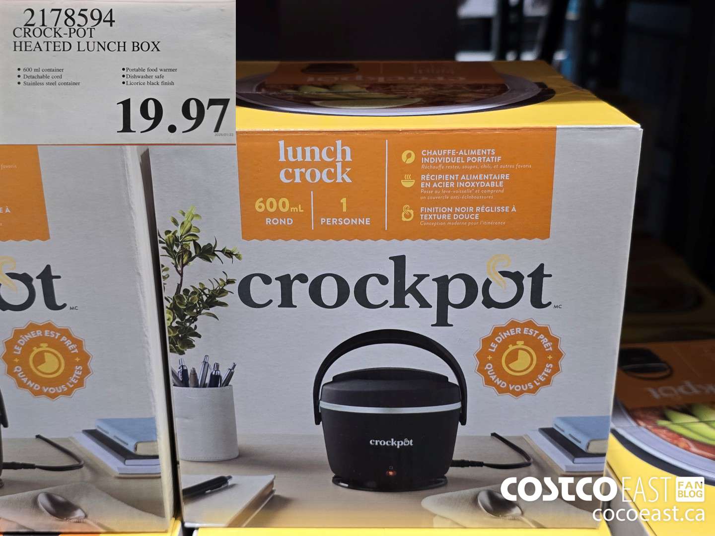 2178594 CROCK-POT HEATED LUNCH BOX $19.97
