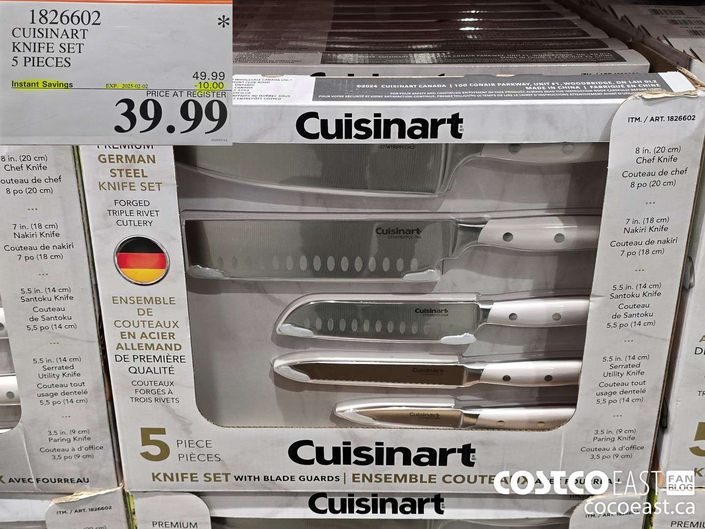 1826602 CUISINART KNIFE SET 5 PIECES ($10.00 INSTANT SAVINGS EXPIRES ON 2025-02-02) $39.99