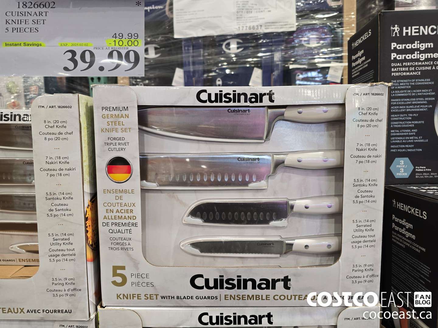 1826602 CUISINART KNIFE SET 5 PIECES ($10.00 INSTANT SAVINGS EXPIRES ON 2025-02-02) $39.99