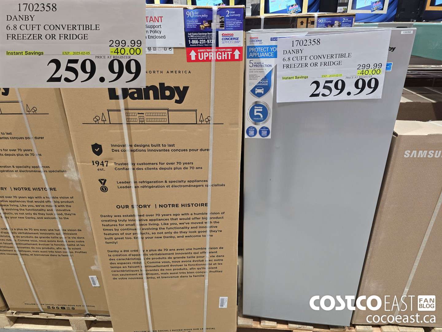 1702358 DANBY 6.8 CUFT CONVERTIBLE FREEZER OR FRIDGE ($40.00 INSTANT SAVINGS EXPIRES ON 2025-02-05) $259.99