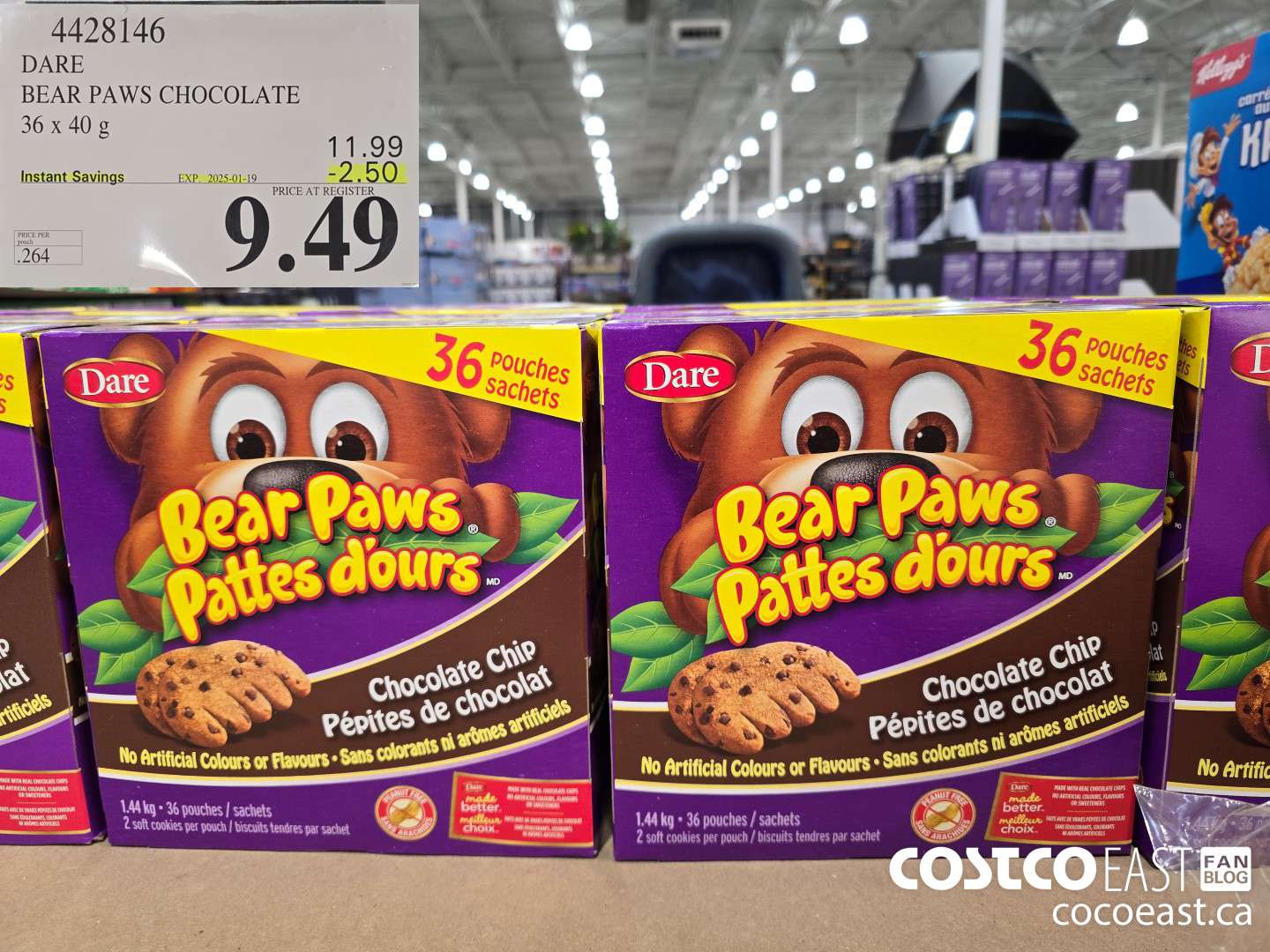 4428146 DARE BEAR PAWS CHOCOLATE 36 x 40 g ($2.50 INSTANT SAVINGS EXPIRES ON 2025-01-19) $9.49