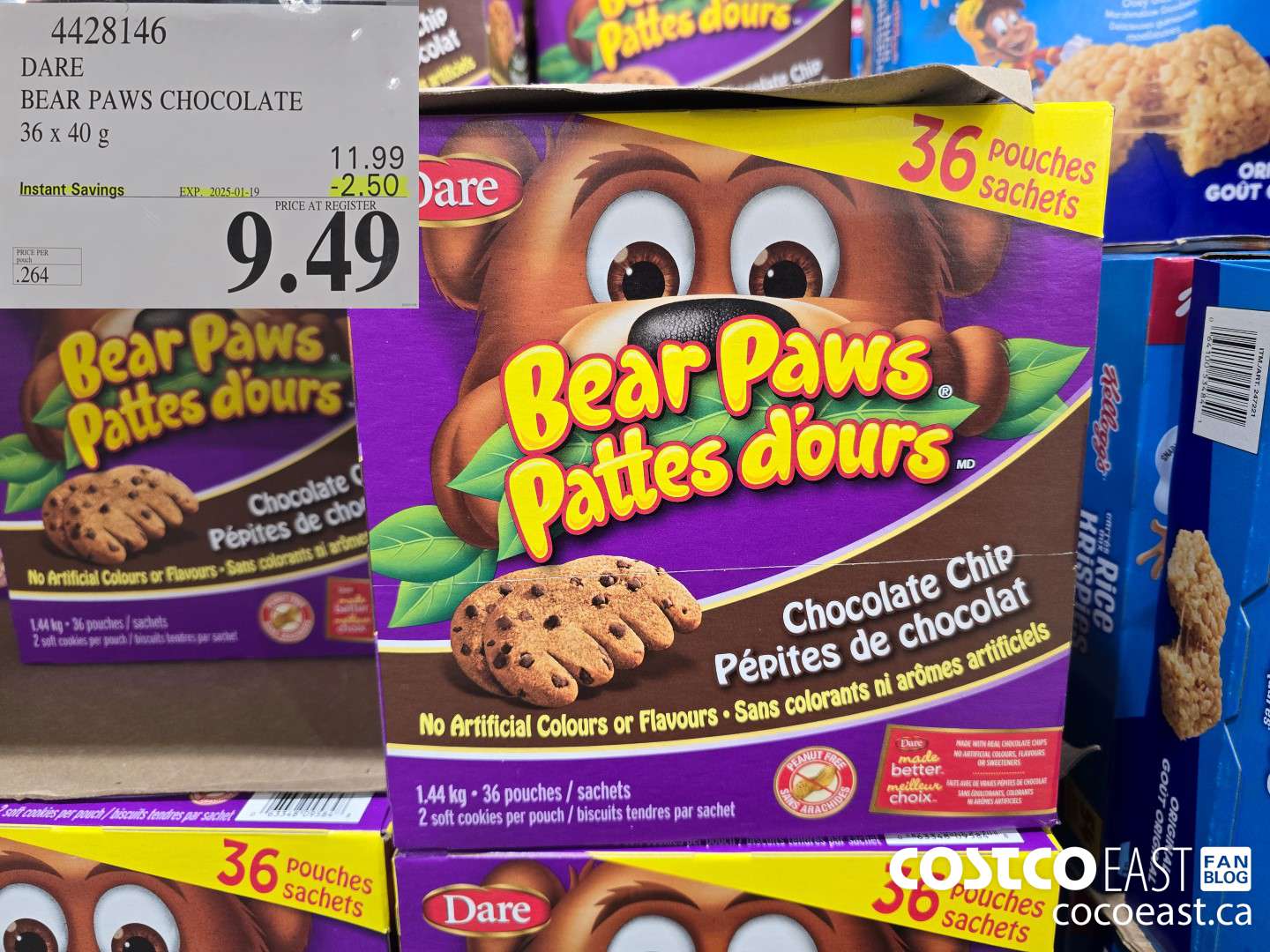 4428146 DARE BEAR PAWS CHOCOLATE 36 x 40 g ($2.50 INSTANT SAVINGS EXPIRES ON 2025-01-19) $9.49