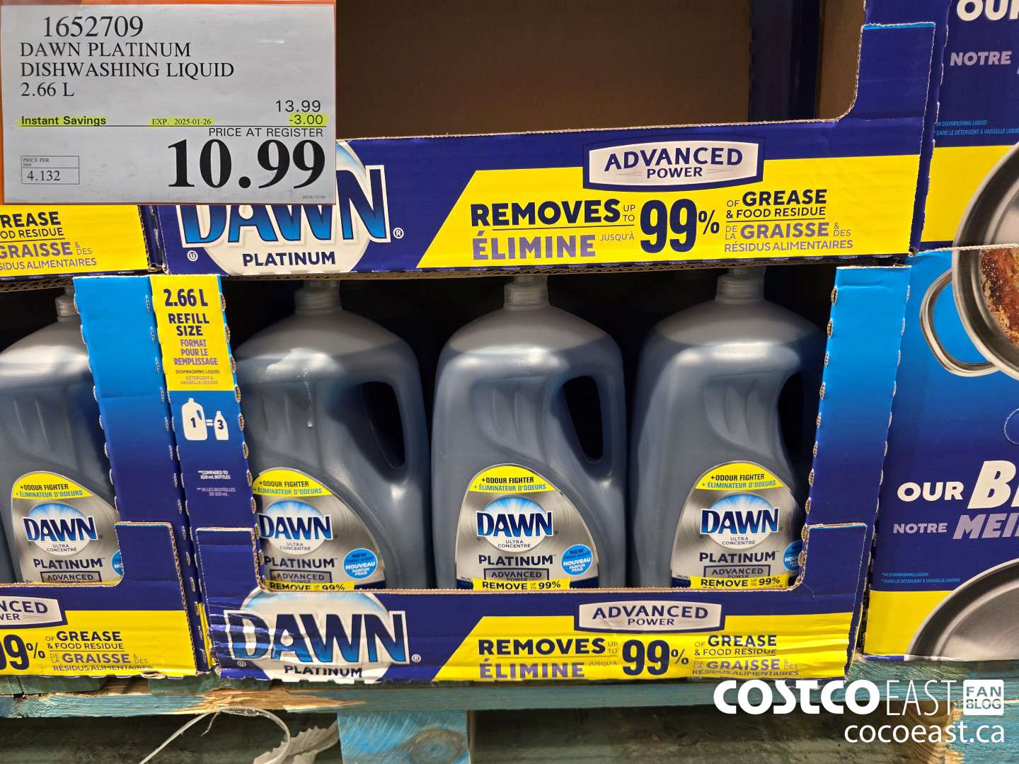 1652709 DAWN PLATINUM DISHWASHER LIQUID 2.66L ($3.00 INSTANT SAVINGS EXPIRES ON 2025-01-26) $10.99